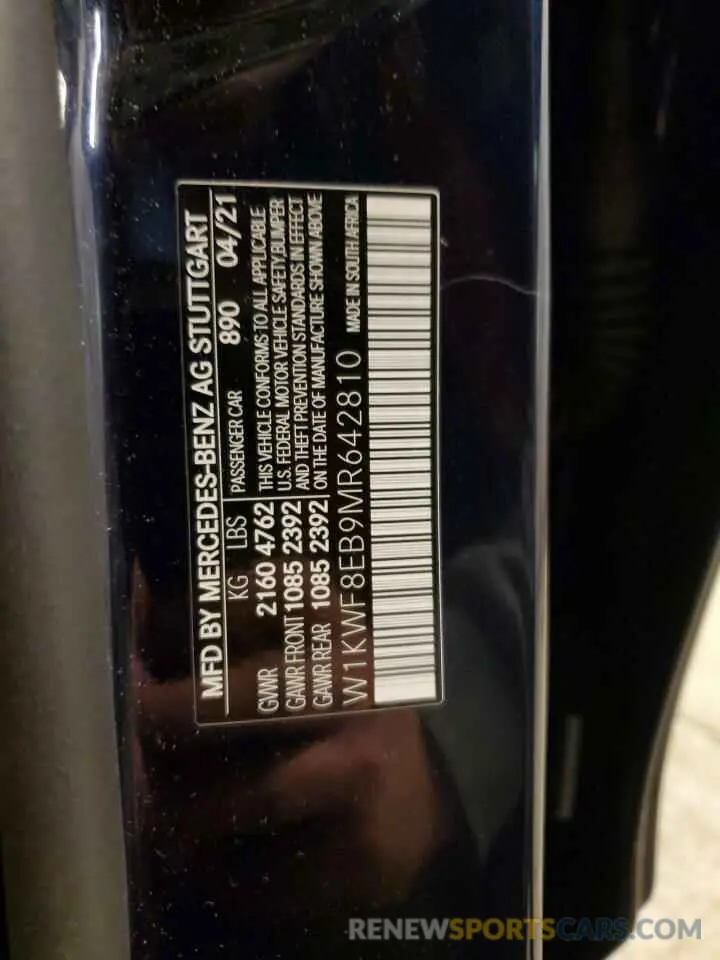 12 Photograph of a damaged car W1KWF8EB9MR642810 MERCEDES-BENZ C-CLASS 2021
