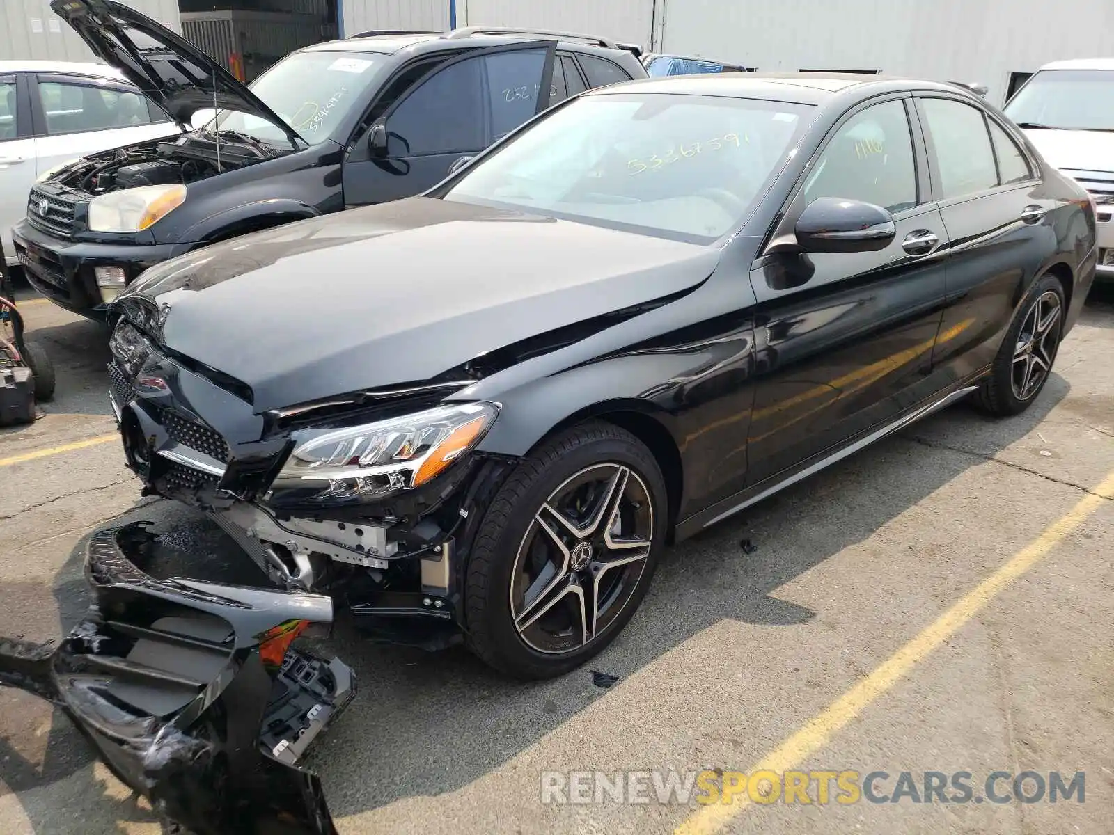 2 Photograph of a damaged car W1KWF8EBXMR611825 MERCEDES-BENZ C-CLASS 2021