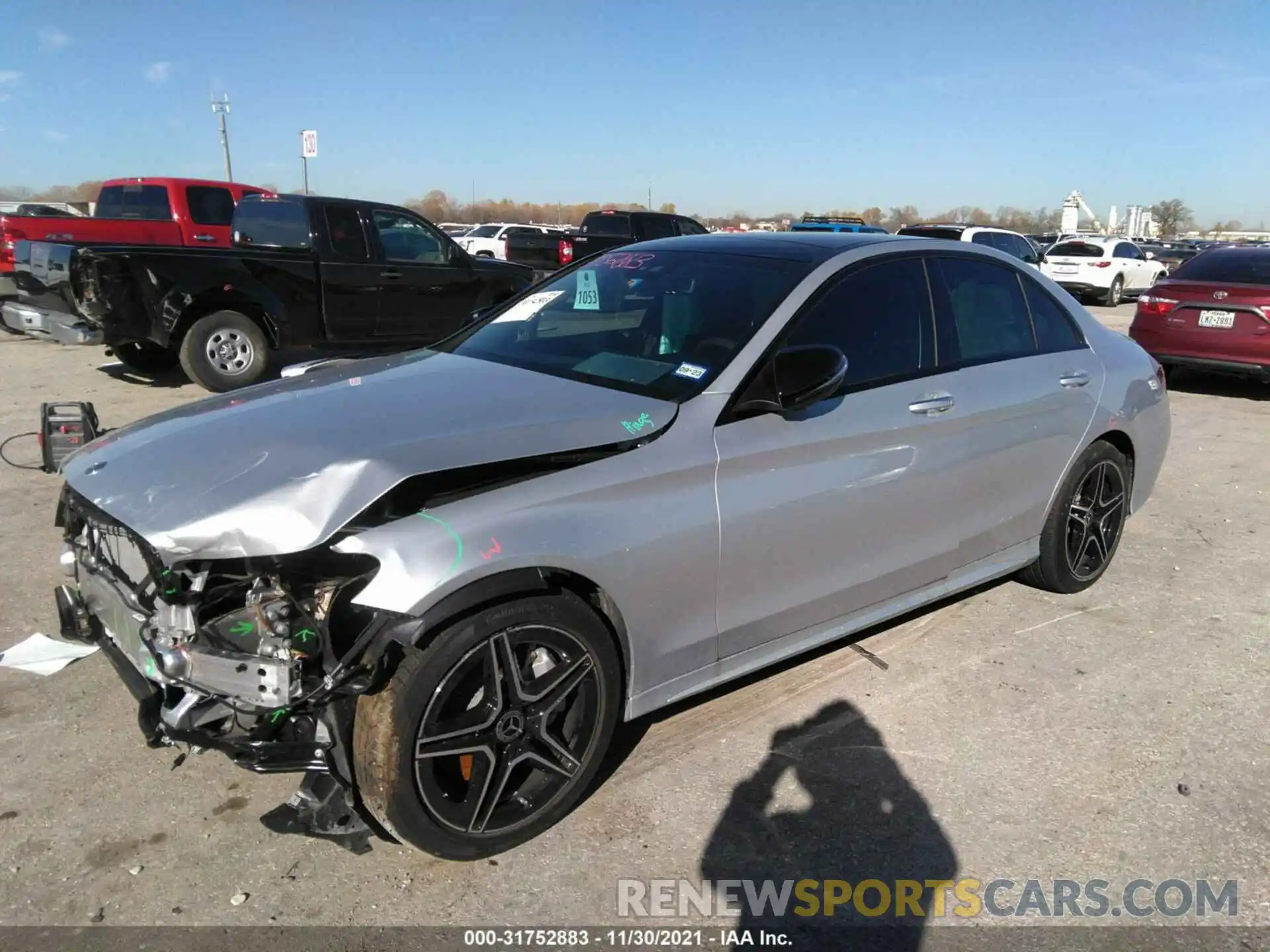 2 Photograph of a damaged car W1KWF8EBXMR650446 MERCEDES-BENZ C-CLASS 2021