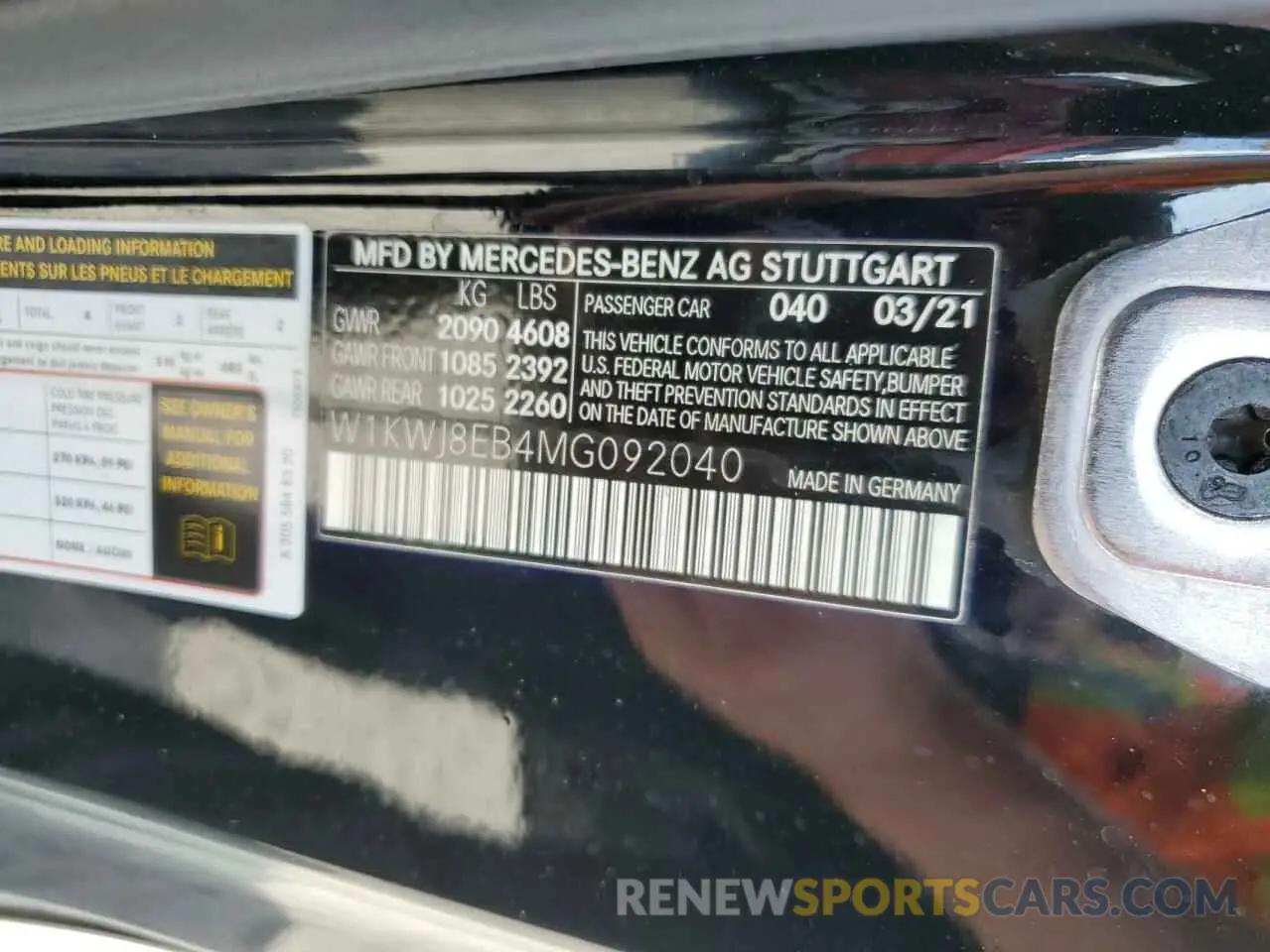 13 Photograph of a damaged car W1KWJ8EB4MG092040 MERCEDES-BENZ C-CLASS 2021