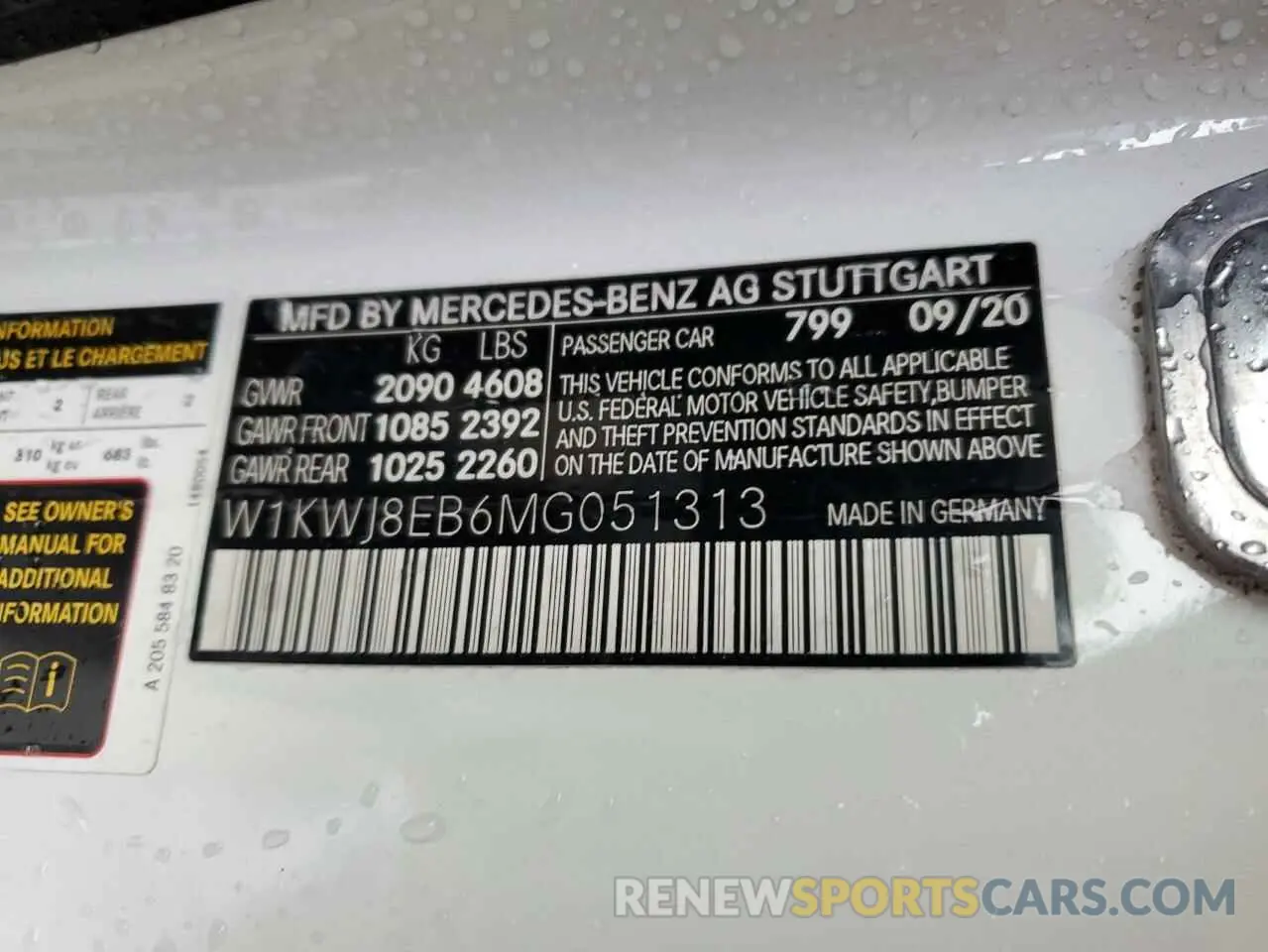 14 Photograph of a damaged car W1KWJ8EB6MG051313 MERCEDES-BENZ C-CLASS 2021