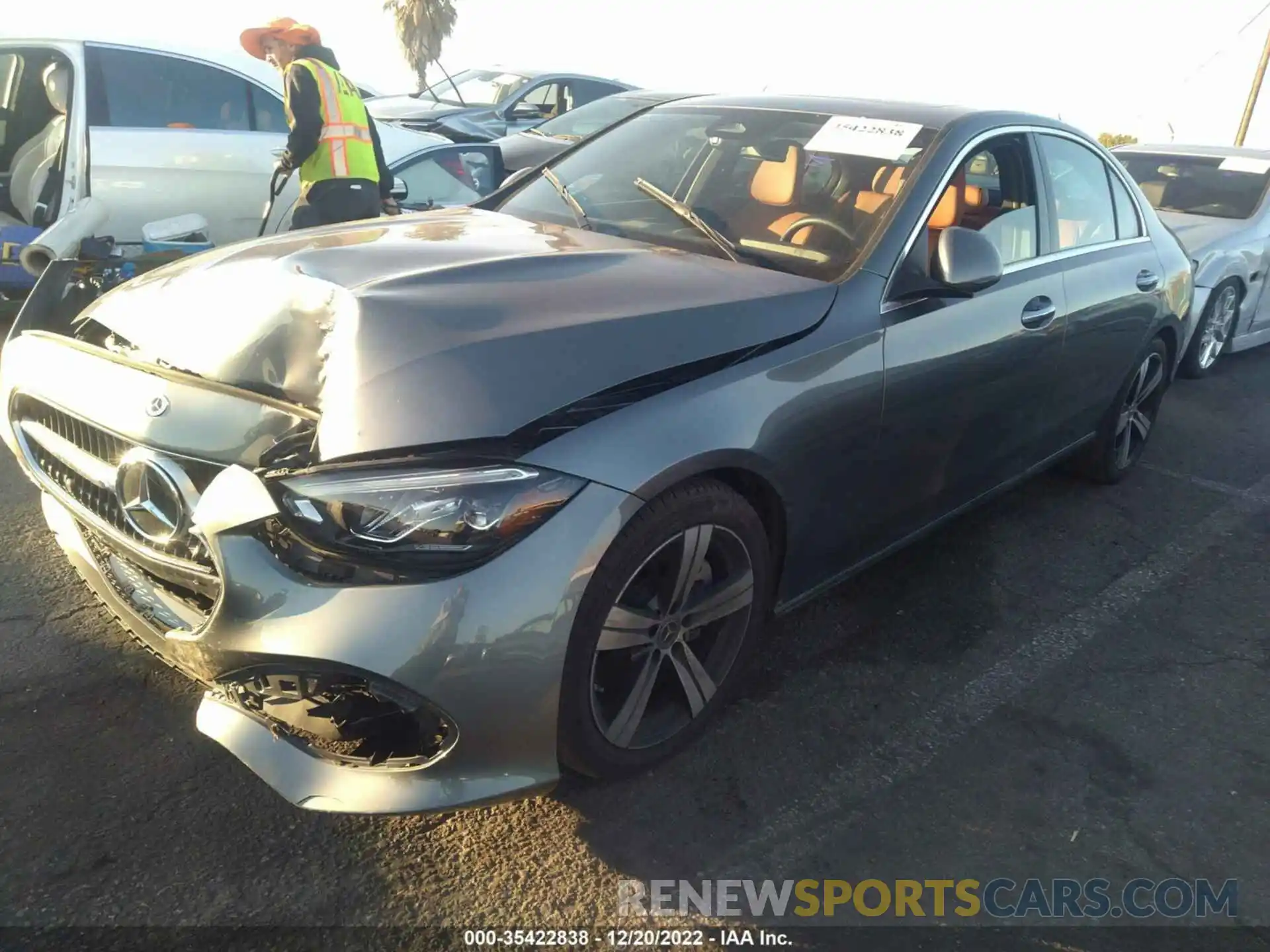 2 Photograph of a damaged car W1KAF4GB6NR041551 MERCEDES-BENZ C-CLASS 2022