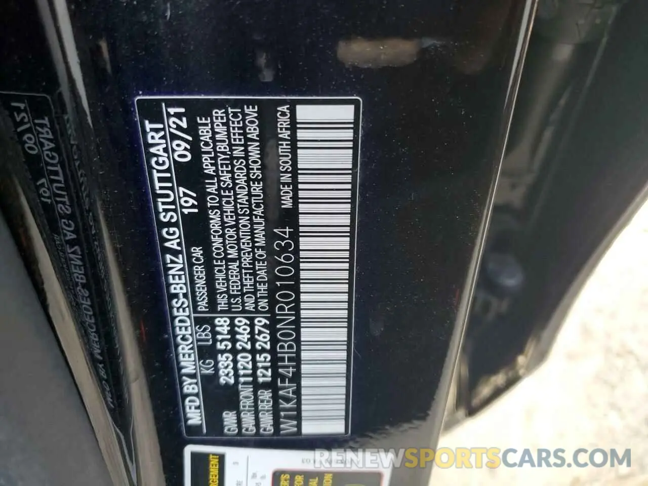12 Photograph of a damaged car W1KAF4HB0NR010634 MERCEDES-BENZ C-CLASS 2022