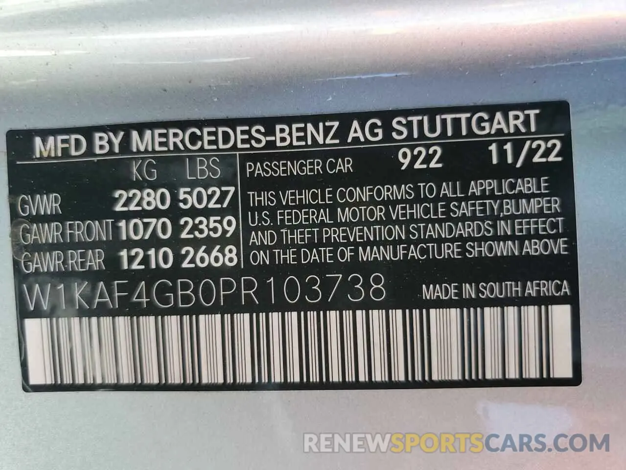 13 Photograph of a damaged car W1KAF4GB0PR103738 MERCEDES-BENZ C-CLASS 2023