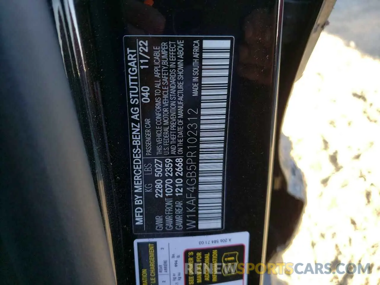 12 Photograph of a damaged car W1KAF4GB5PR102312 MERCEDES-BENZ C-CLASS 2023