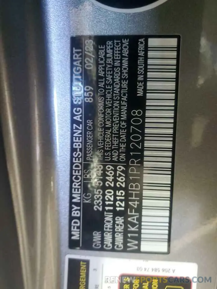 12 Photograph of a damaged car W1KAF4HB1PR120708 MERCEDES-BENZ C-CLASS 2023