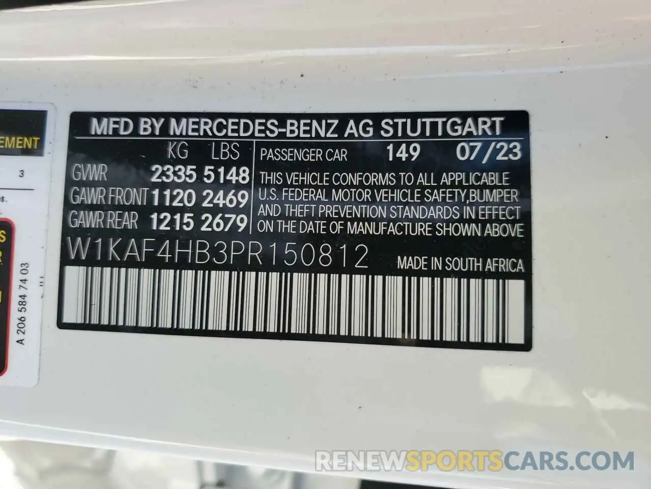 12 Photograph of a damaged car W1KAF4HB3PR150812 MERCEDES-BENZ C-CLASS 2023