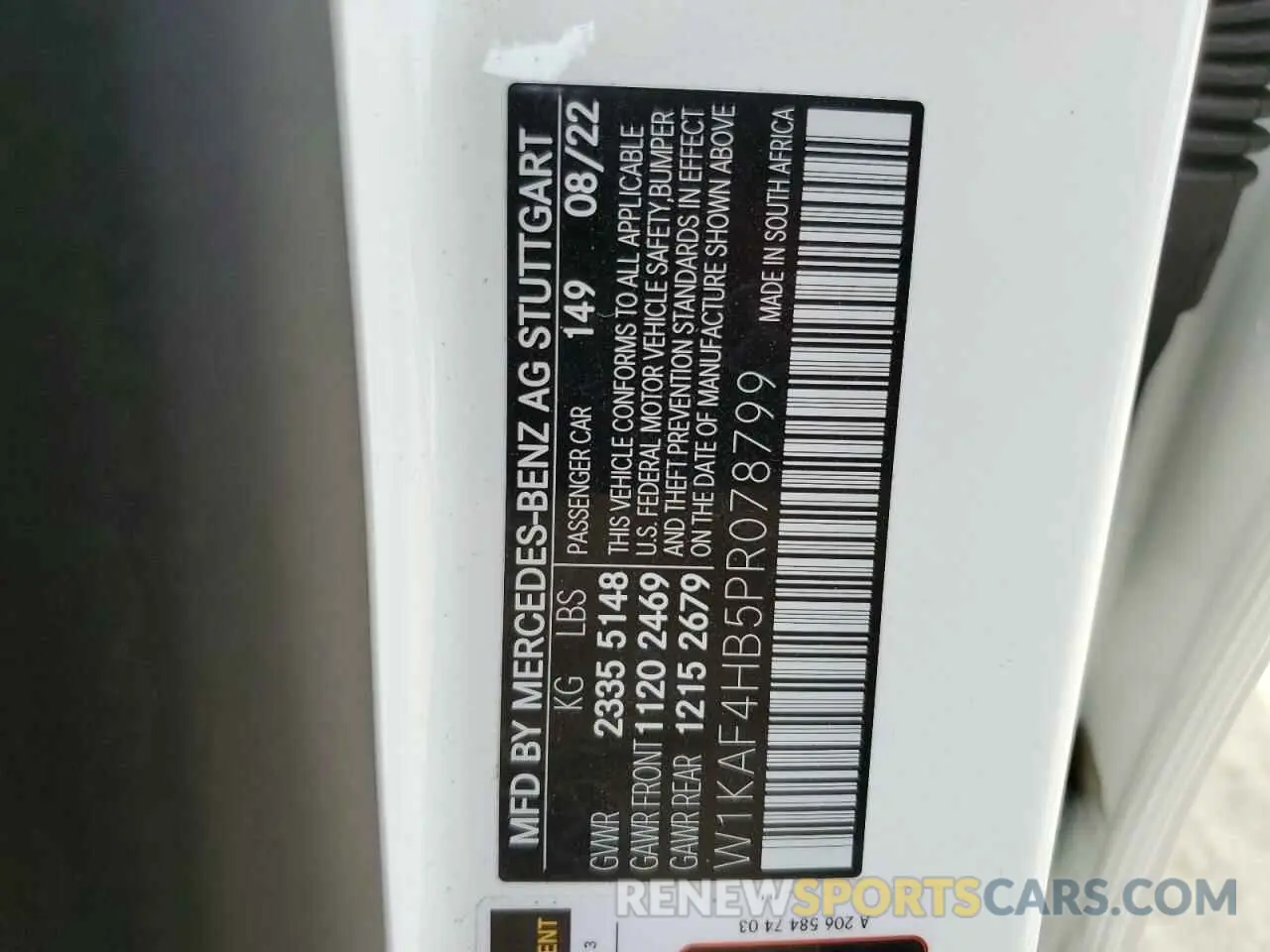 12 Photograph of a damaged car W1KAF4HB5PR078799 MERCEDES-BENZ C-CLASS 2023