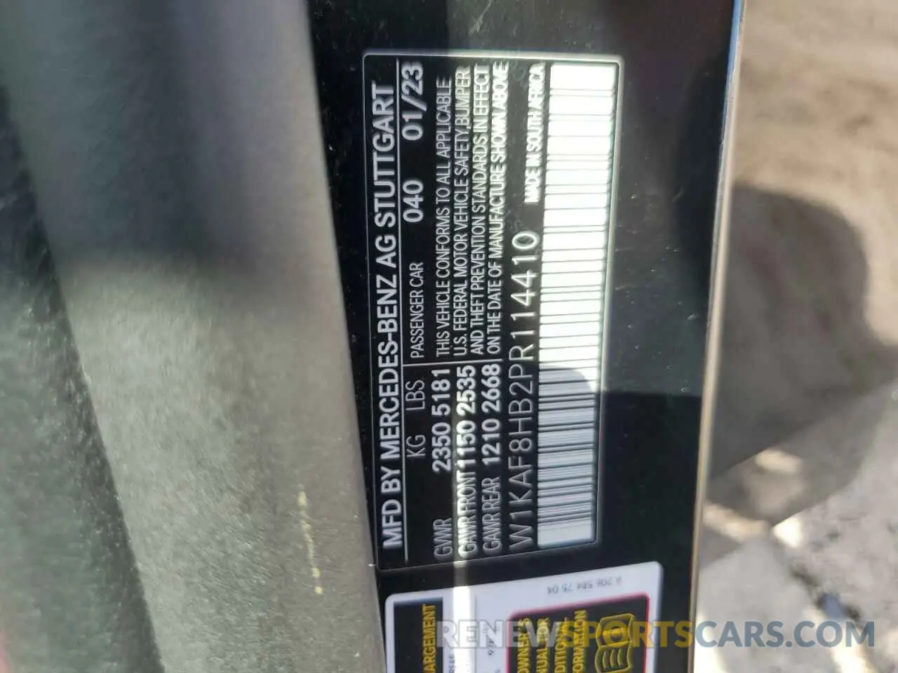 12 Photograph of a damaged car W1KAF8HB2PR114410 MERCEDES-BENZ C-CLASS 2023