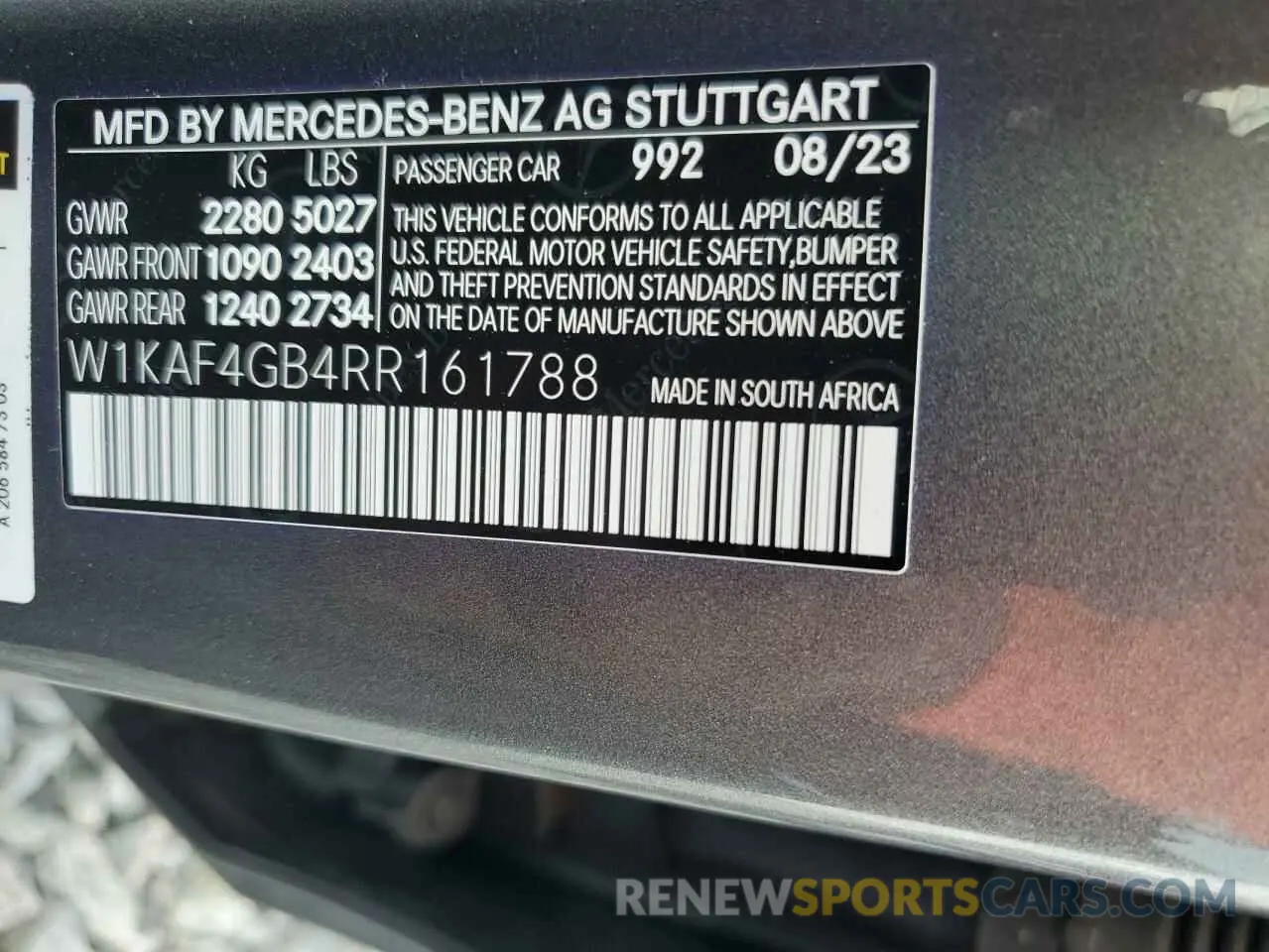 13 Photograph of a damaged car W1KAF4GB4RR161788 MERCEDES-BENZ C-CLASS 2024