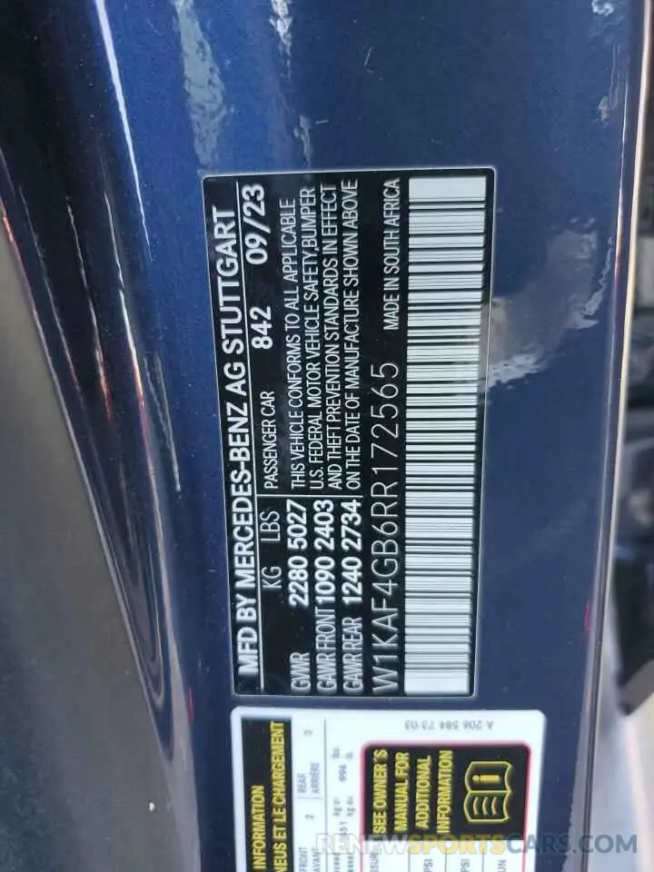 14 Photograph of a damaged car W1KAF4GB6RR172565 MERCEDES-BENZ C-CLASS 2024