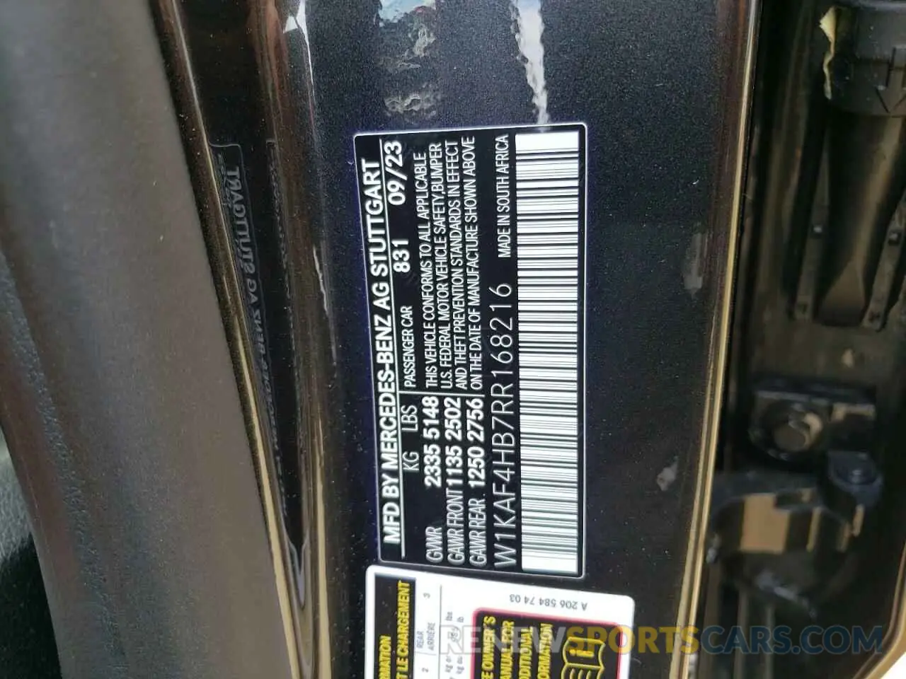 12 Photograph of a damaged car W1KAF4HB7RR168216 MERCEDES-BENZ C-CLASS 2024