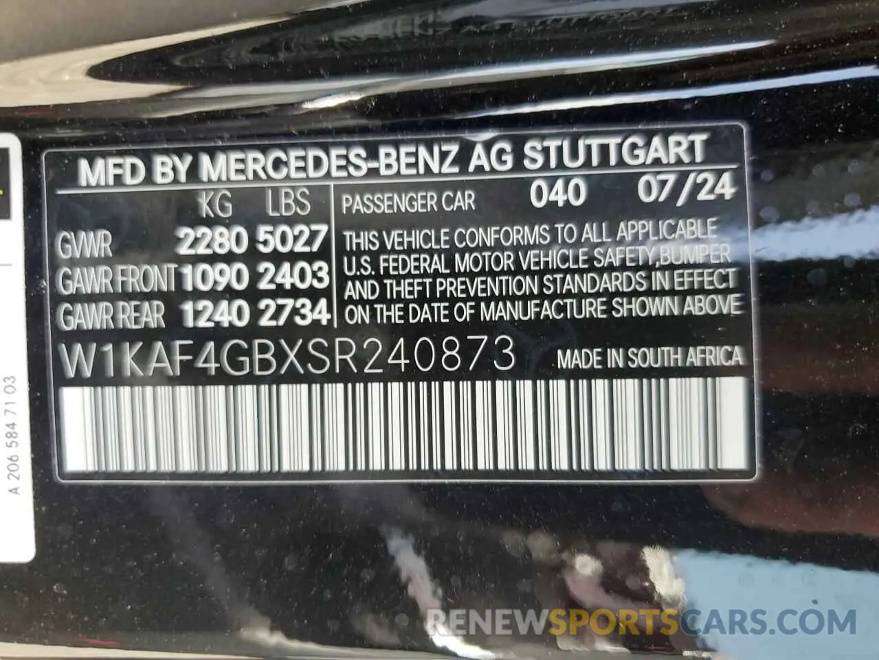 12 Photograph of a damaged car W1KAF4GBXSR240873 MERCEDES-BENZ C-CLASS 2025