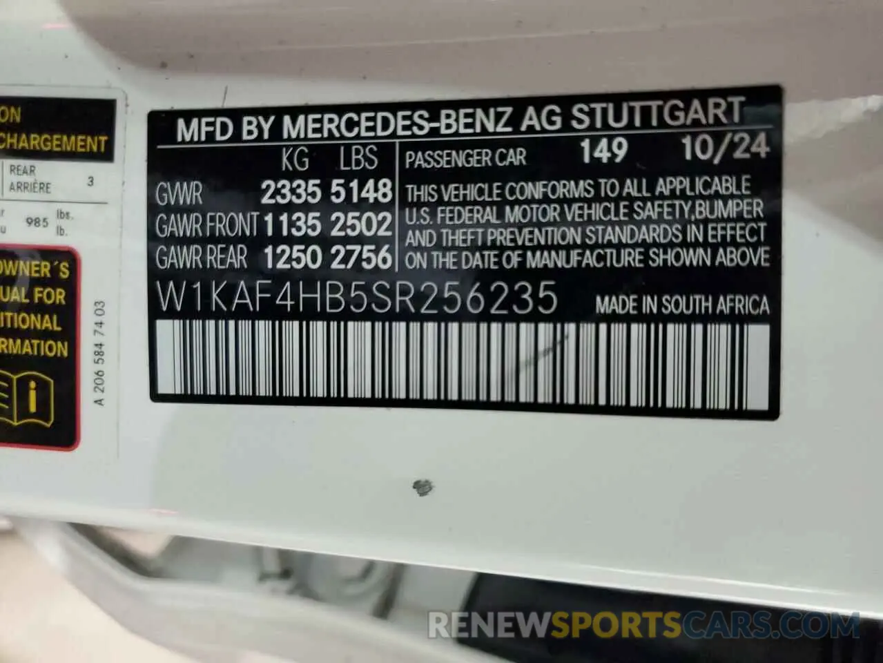 13 Photograph of a damaged car W1KAF4HB5SR256235 MERCEDES-BENZ C-CLASS 2025