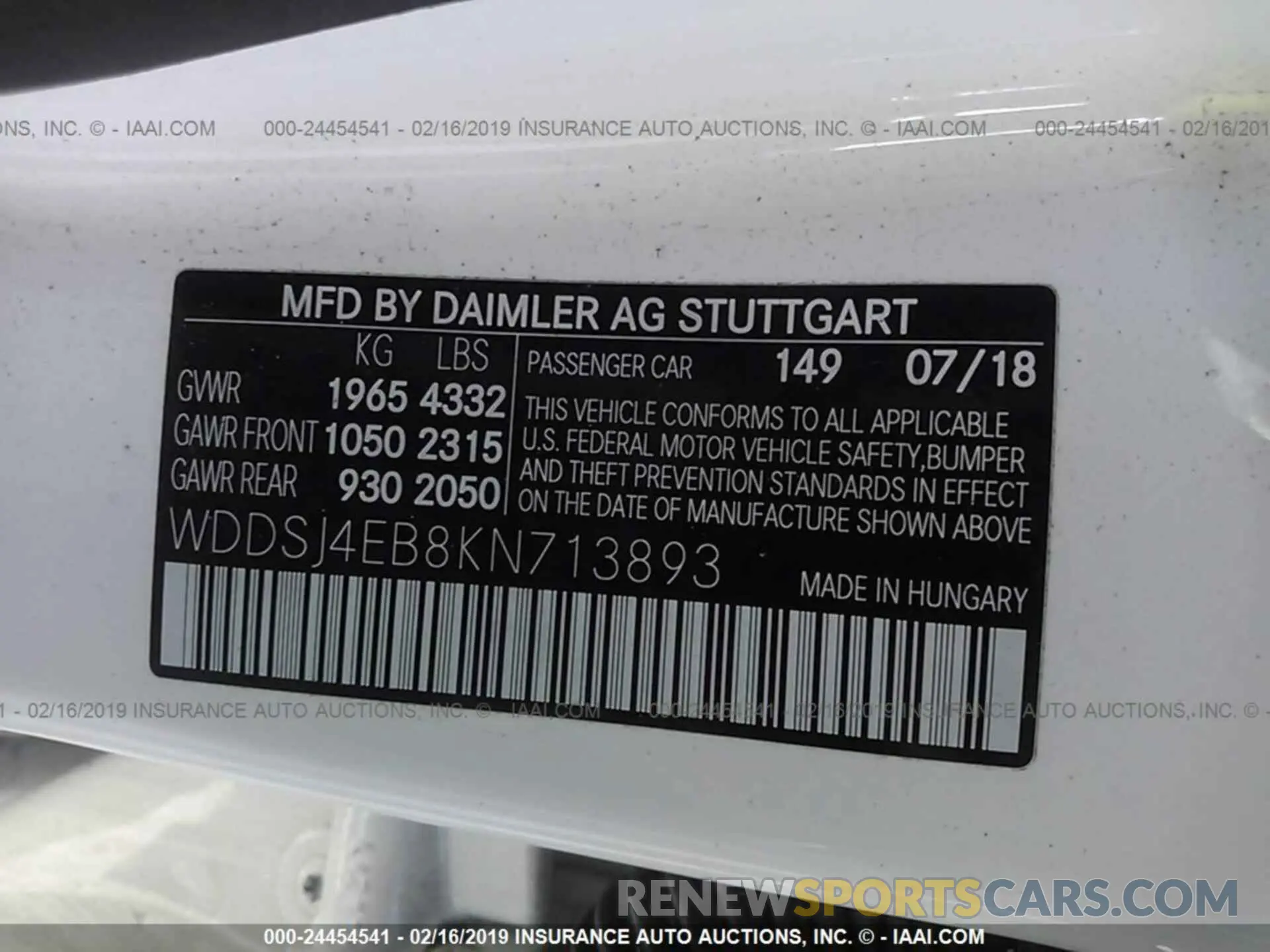 9 Photograph of a damaged car WDDSJ4EB8KN713893 MERCEDES-BENZ CLA 2019