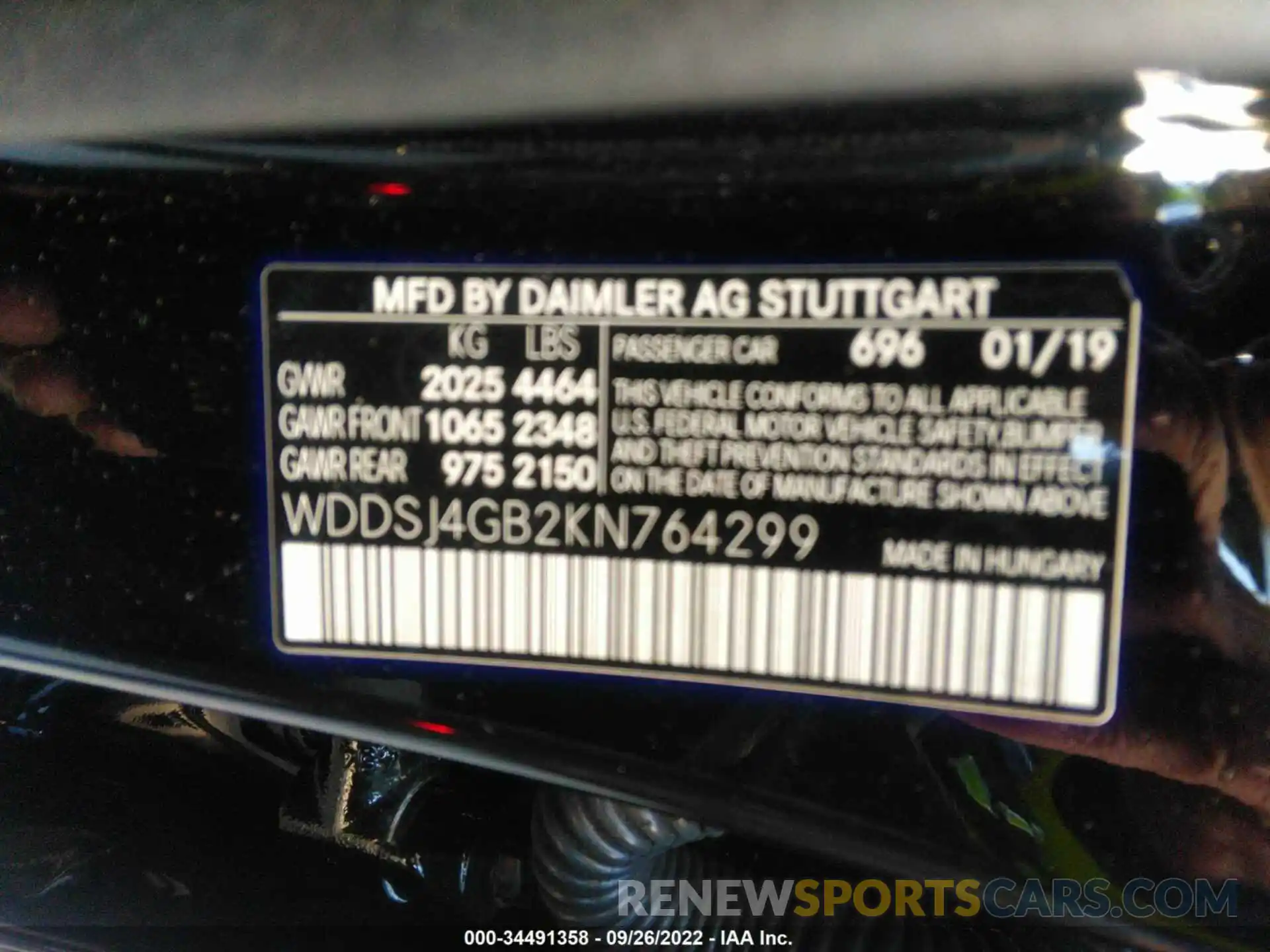 9 Photograph of a damaged car WDDSJ4GB2KN764299 MERCEDES-BENZ CLA 2019