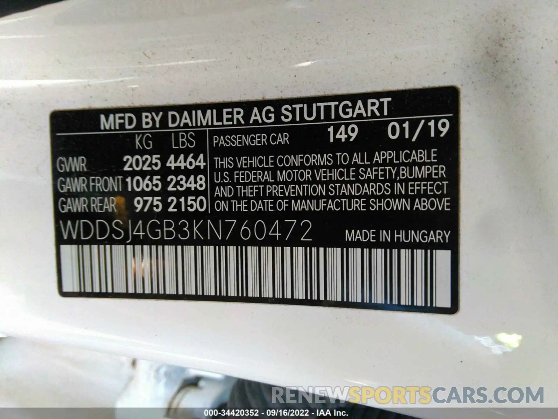 9 Photograph of a damaged car WDDSJ4GB3KN760472 MERCEDES-BENZ CLA 2019