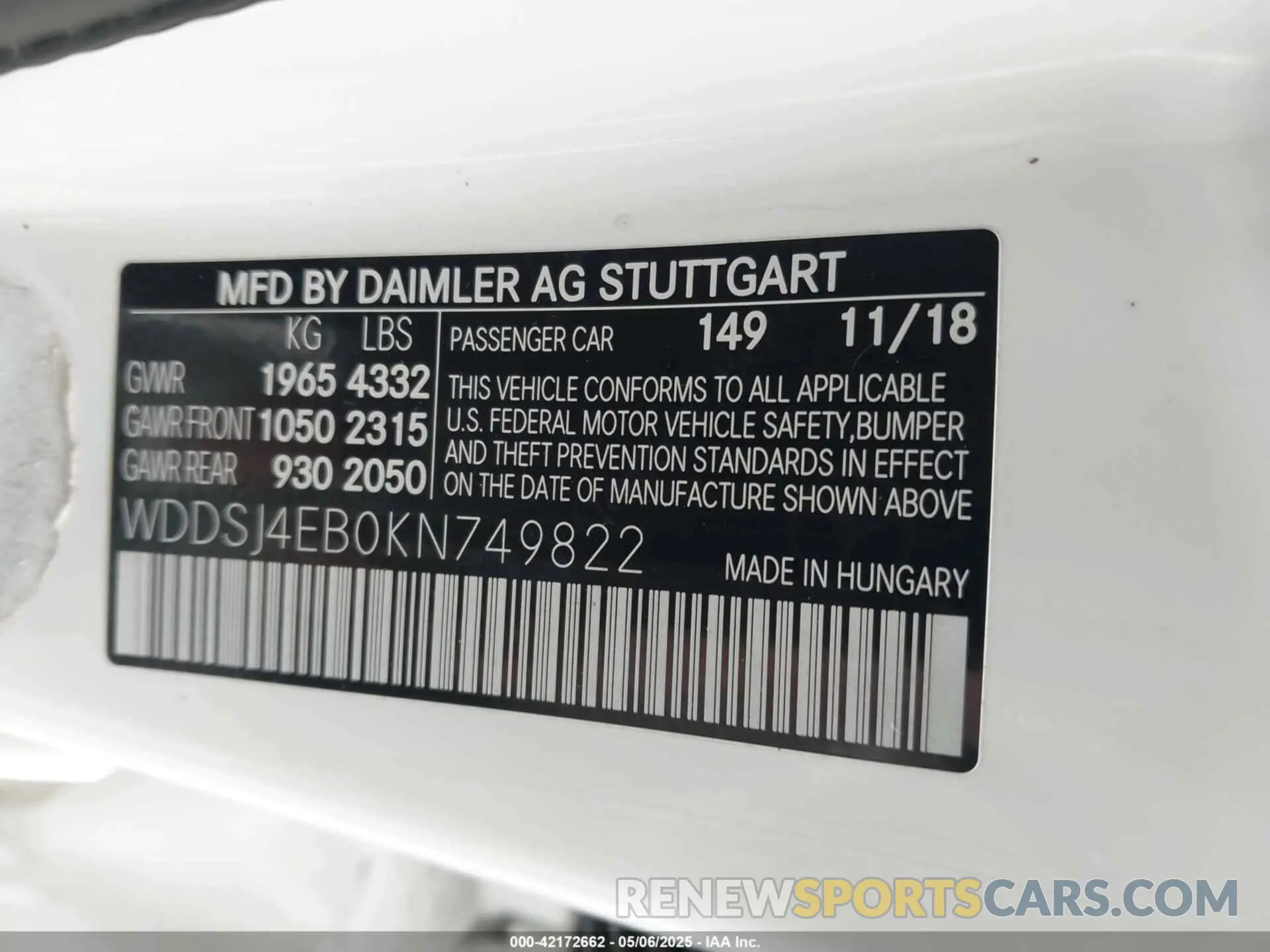 9 Photograph of a damaged car WDDSJ4EB0KN749822 MERCEDES-BENZ CLA 250 2019