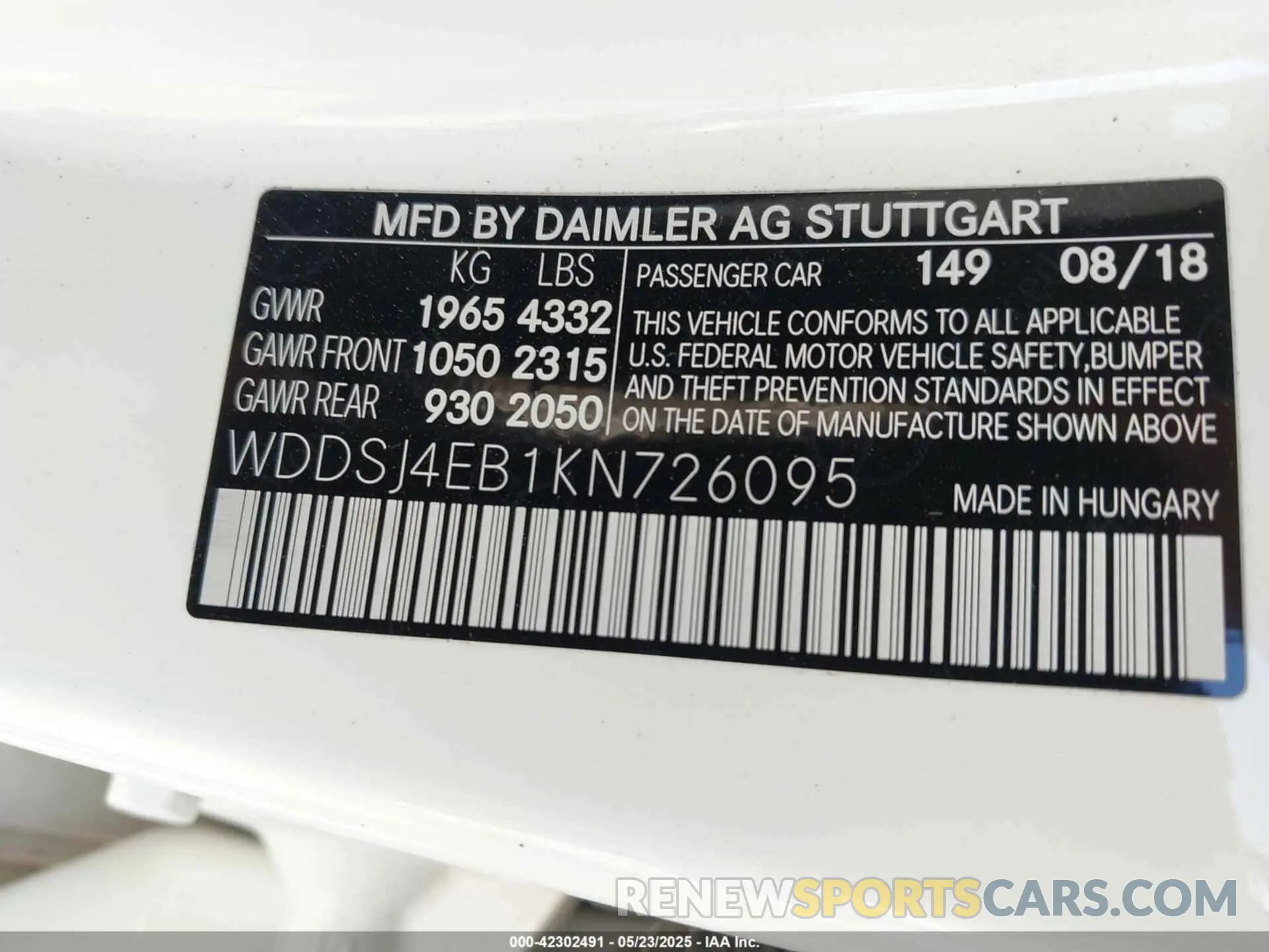9 Photograph of a damaged car WDDSJ4EB1KN726095 MERCEDES-BENZ CLA 250 2019