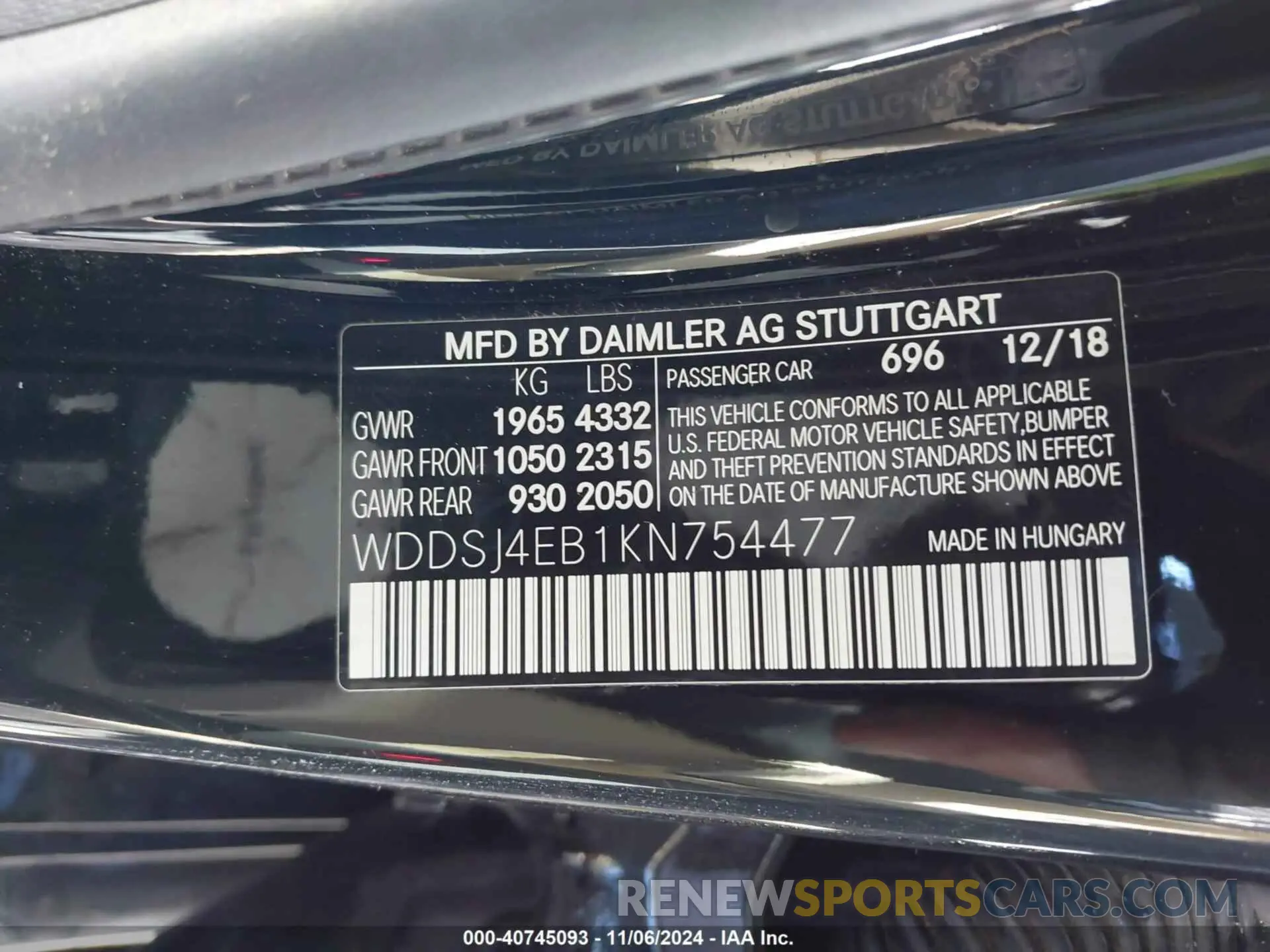 9 Photograph of a damaged car WDDSJ4EB1KN754477 MERCEDES-BENZ CLA 250 2019