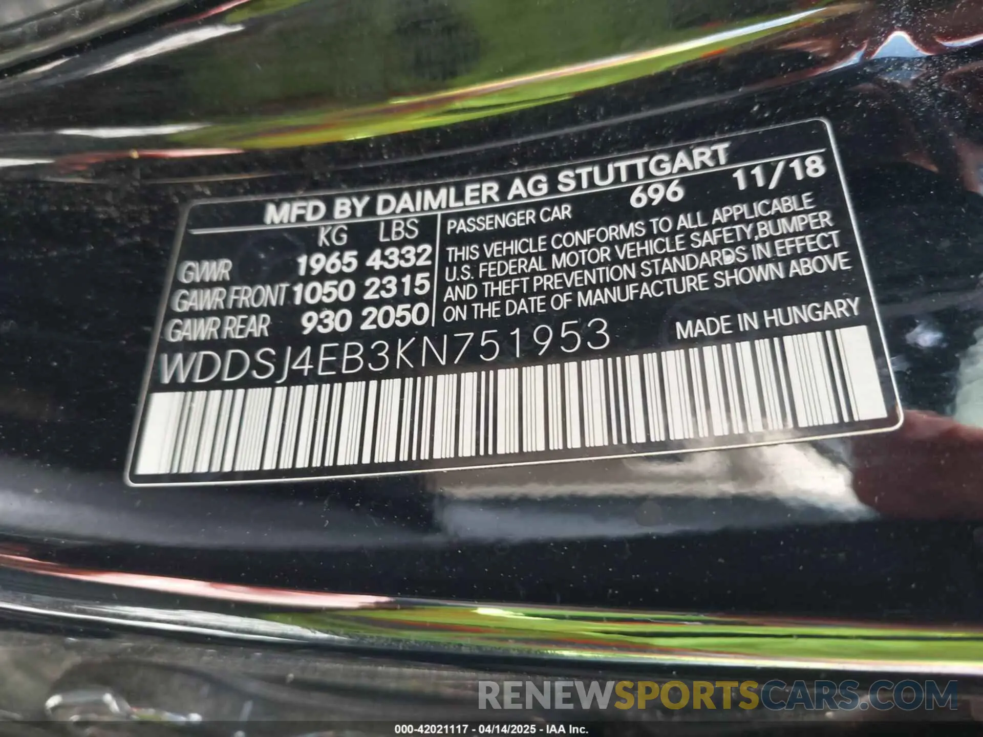 9 Photograph of a damaged car WDDSJ4EB3KN751953 MERCEDES-BENZ CLA 250 2019