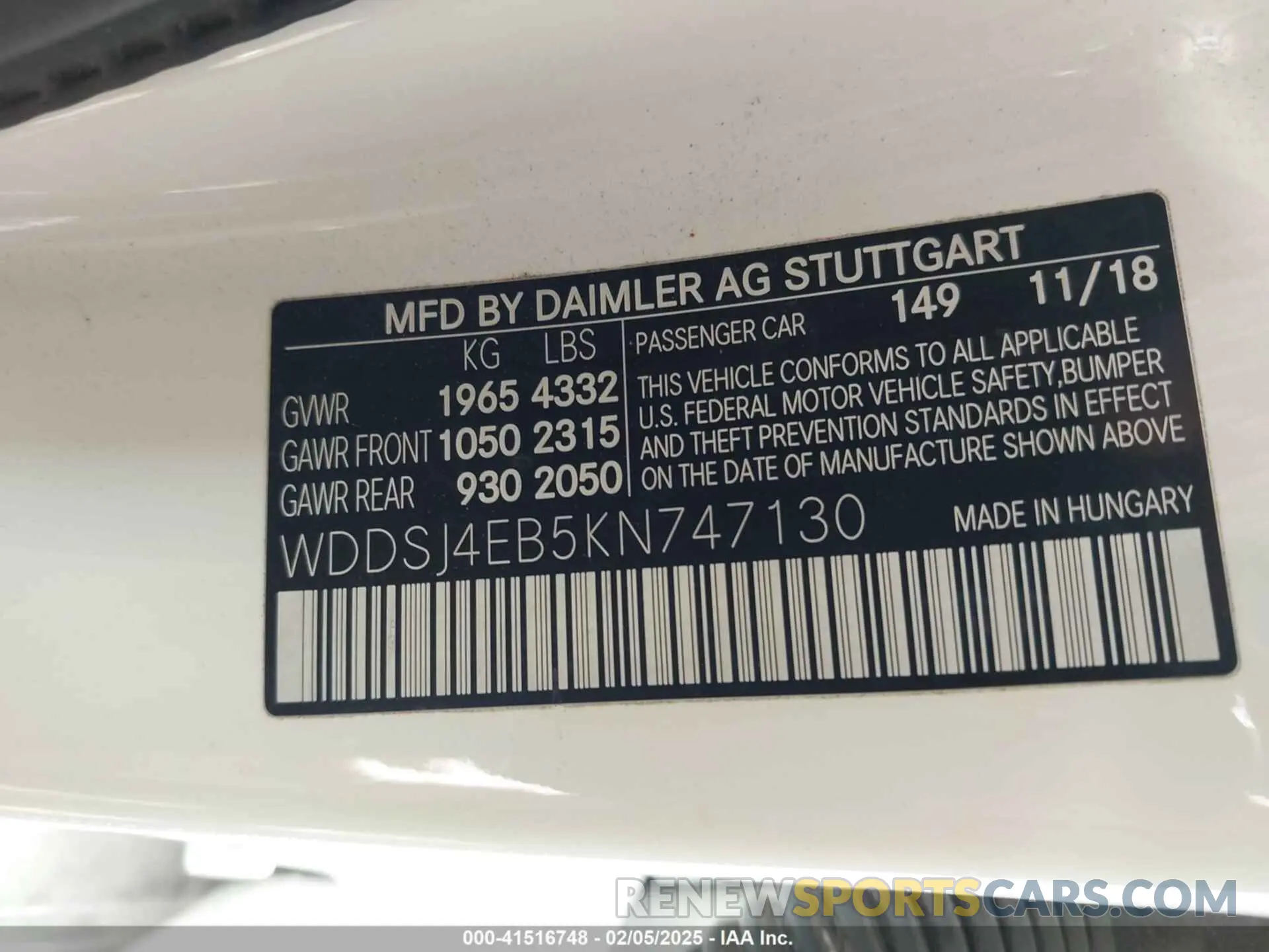9 Photograph of a damaged car WDDSJ4EB5KN747130 MERCEDES-BENZ CLA 250 2019