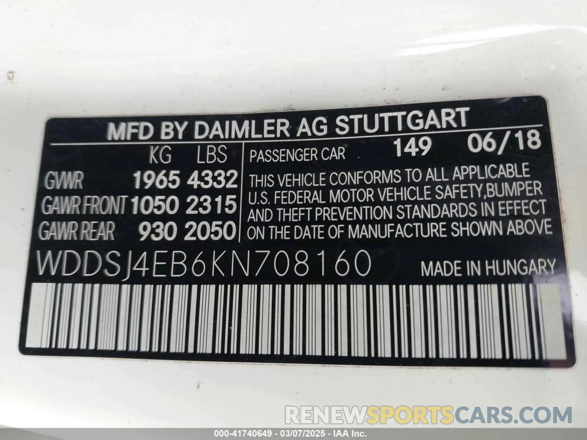 9 Photograph of a damaged car WDDSJ4EB6KN708160 MERCEDES-BENZ CLA 250 2019