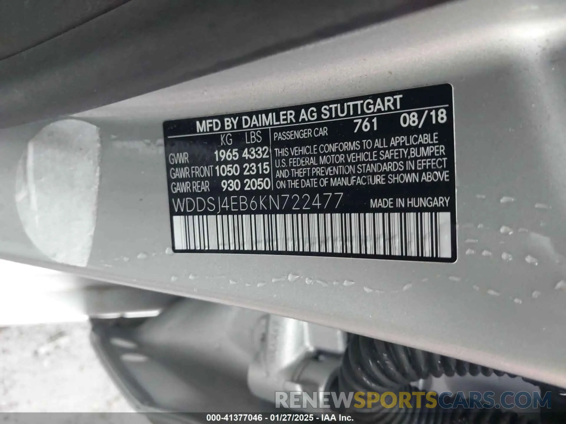 9 Photograph of a damaged car WDDSJ4EB6KN722477 MERCEDES-BENZ CLA 250 2019