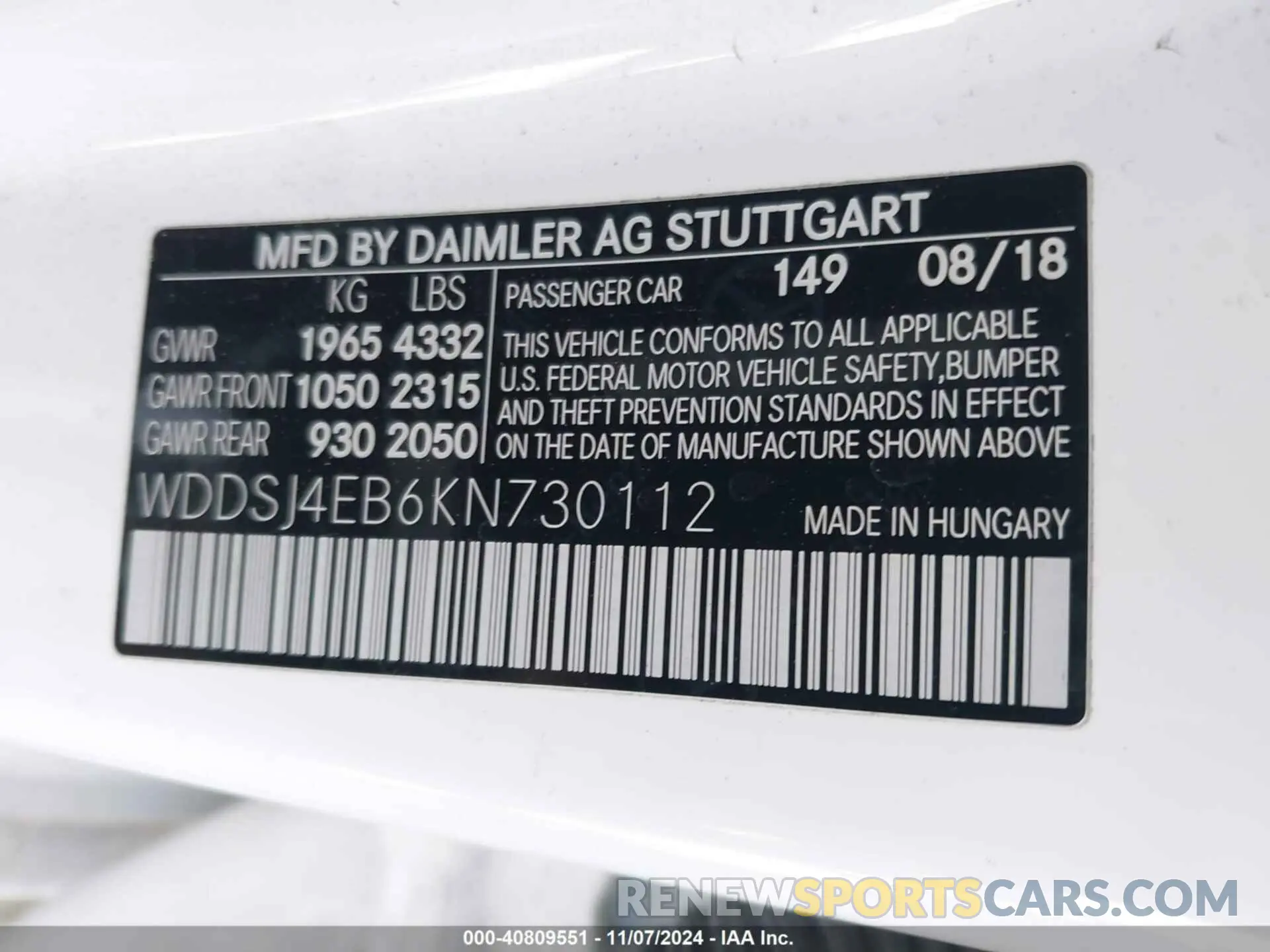 9 Photograph of a damaged car WDDSJ4EB6KN730112 MERCEDES-BENZ CLA 250 2019