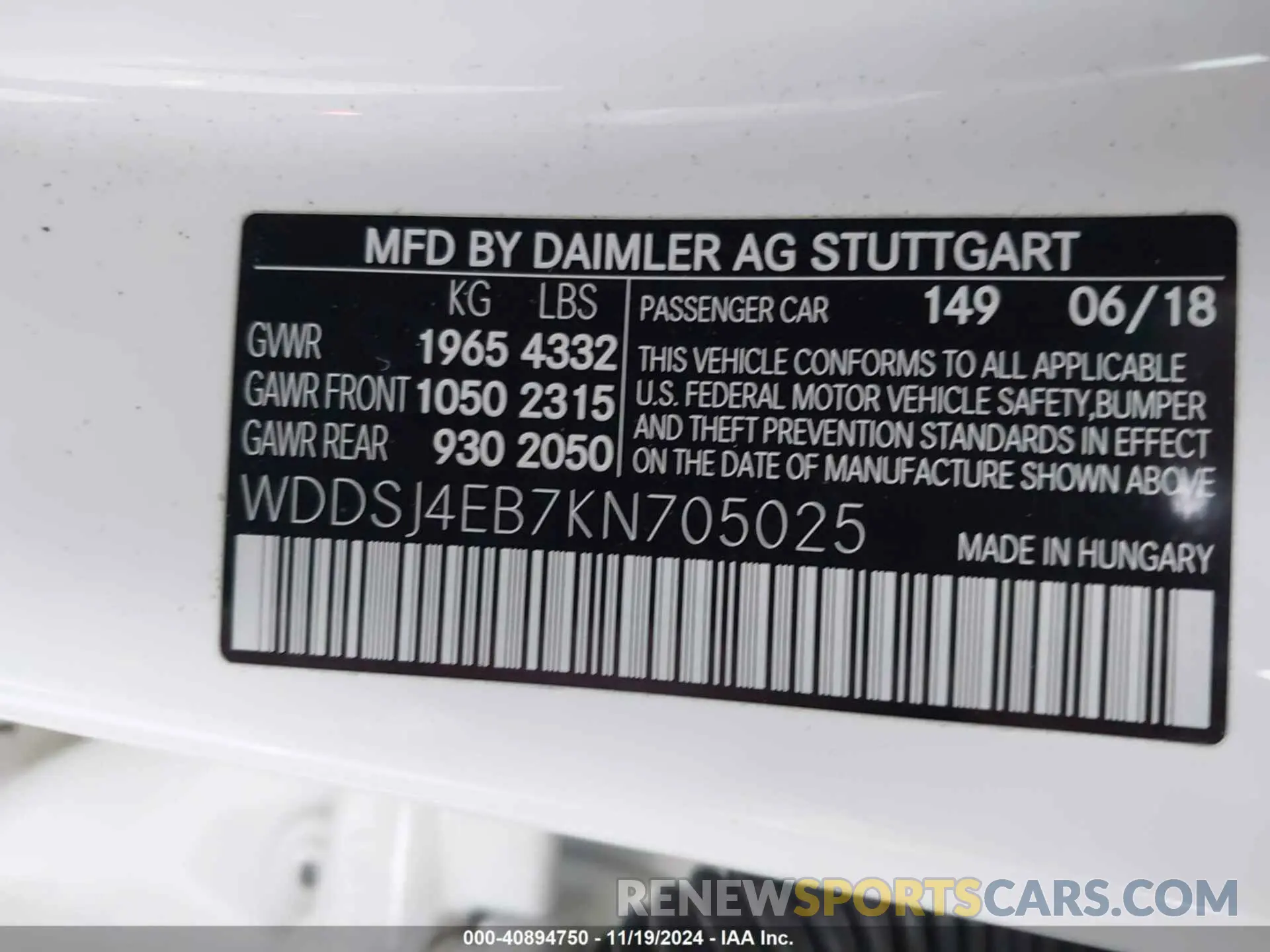 9 Photograph of a damaged car WDDSJ4EB7KN705025 MERCEDES-BENZ CLA 250 2019