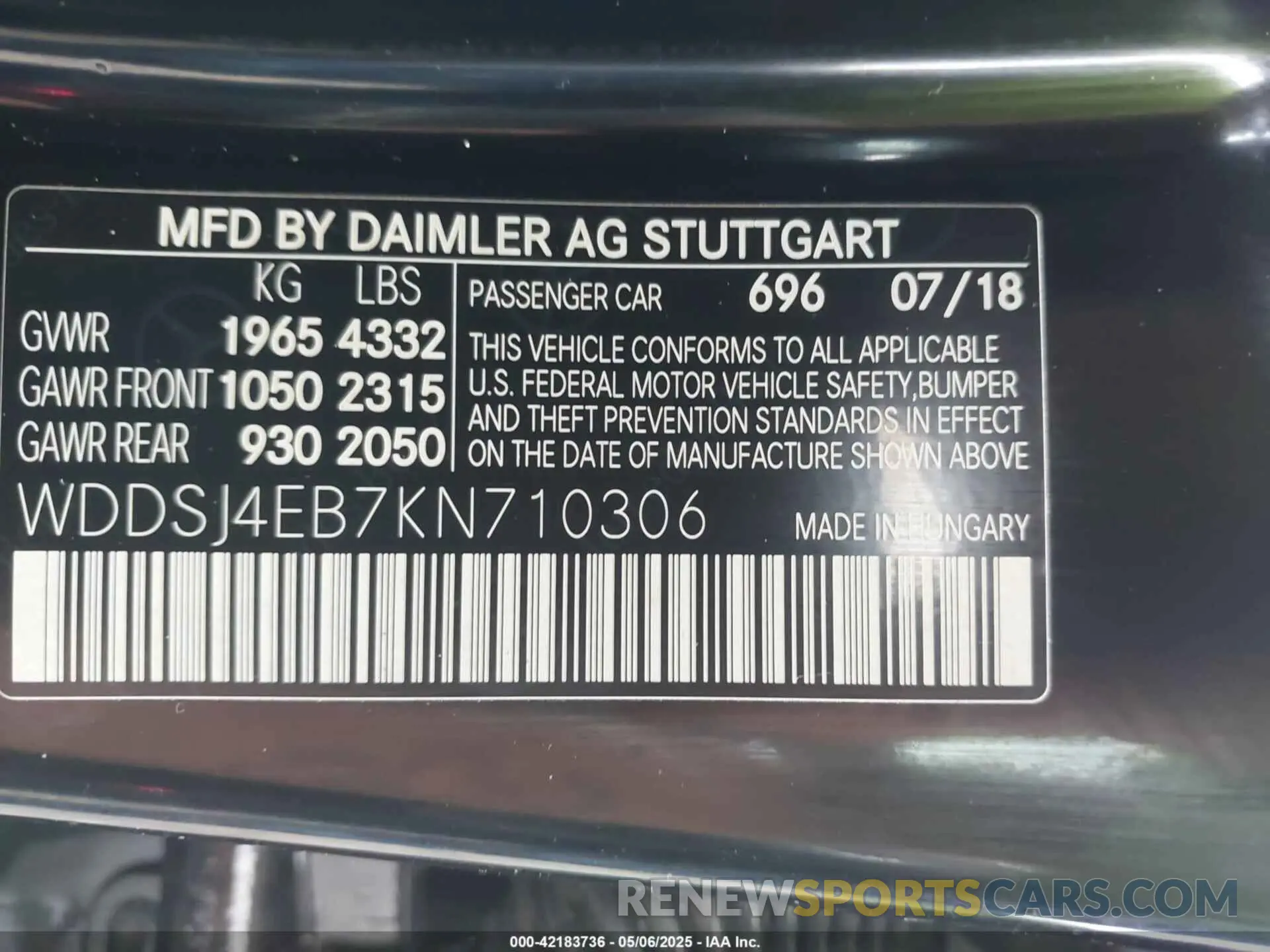 9 Photograph of a damaged car WDDSJ4EB7KN710306 MERCEDES-BENZ CLA 250 2019