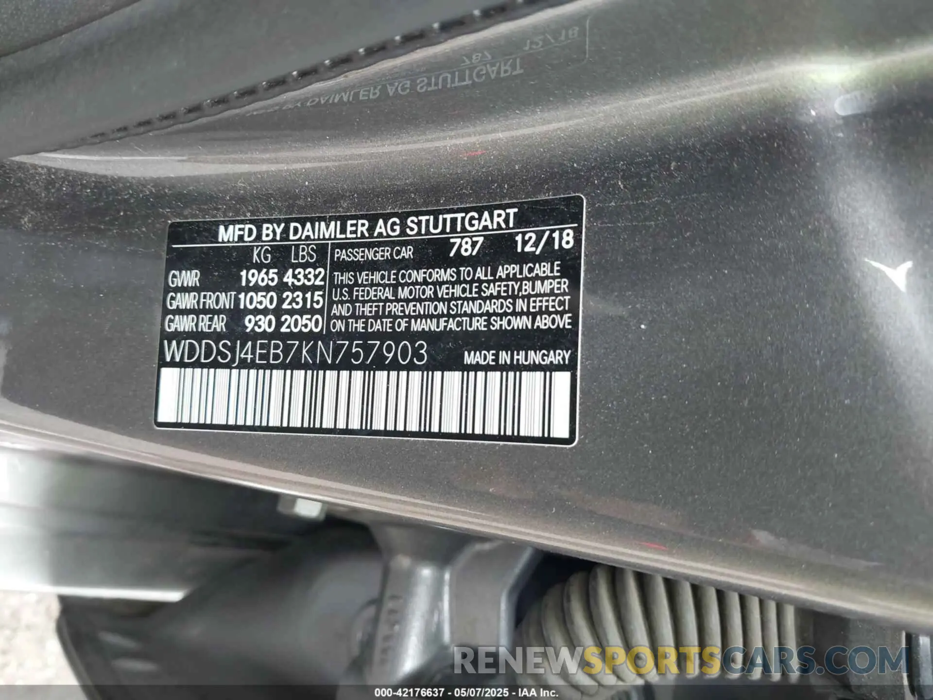 9 Photograph of a damaged car WDDSJ4EB7KN757903 MERCEDES-BENZ CLA 250 2019