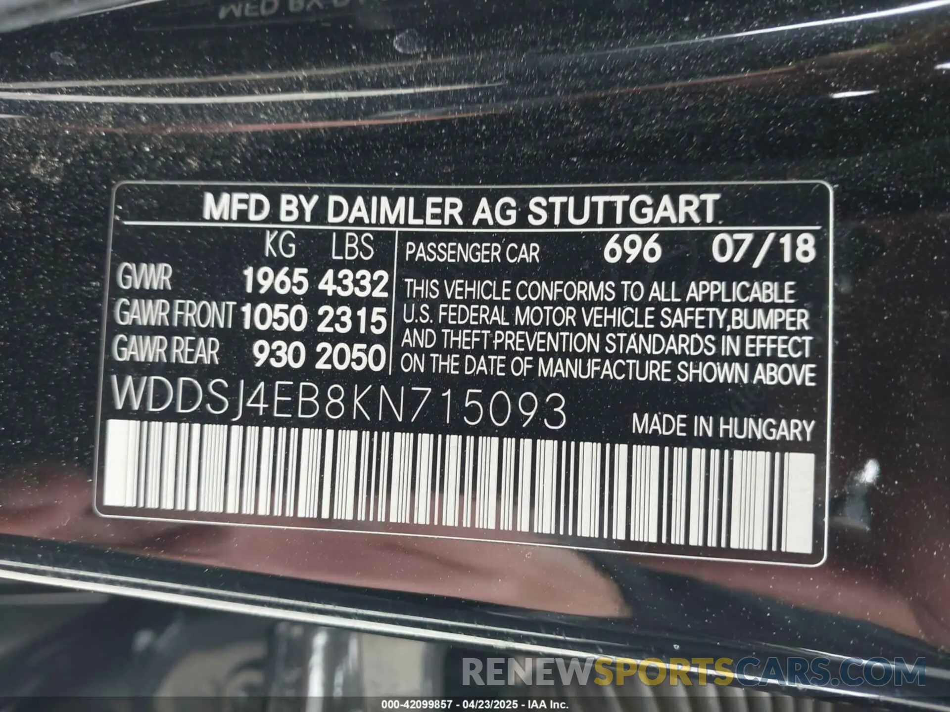9 Photograph of a damaged car WDDSJ4EB8KN715093 MERCEDES-BENZ CLA 250 2019