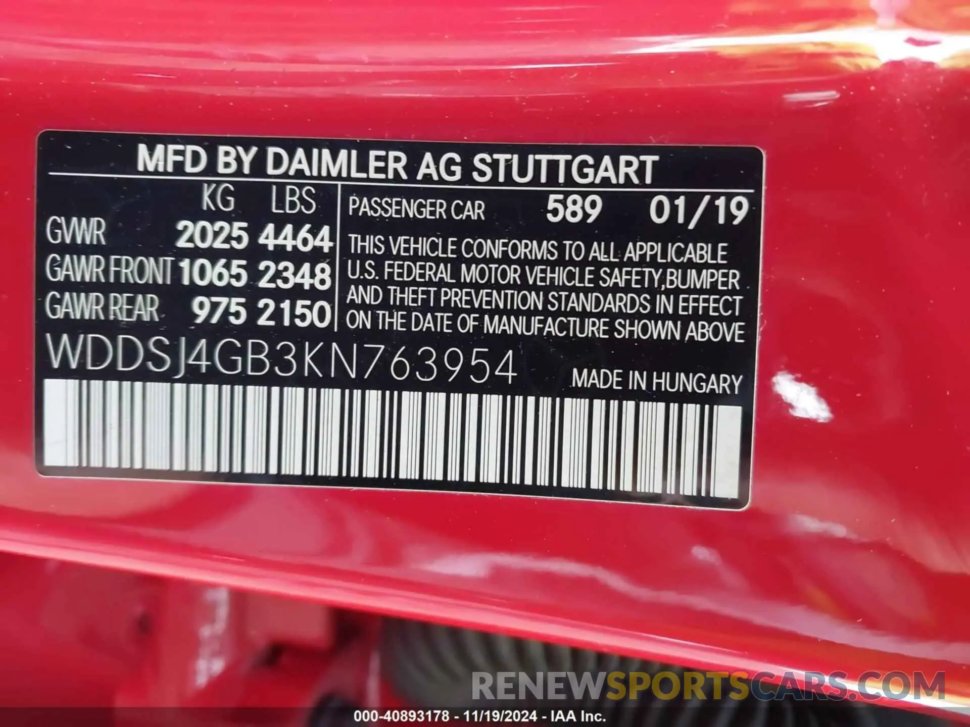 9 Photograph of a damaged car WDDSJ4GB3KN763954 MERCEDES-BENZ CLA 250 2019