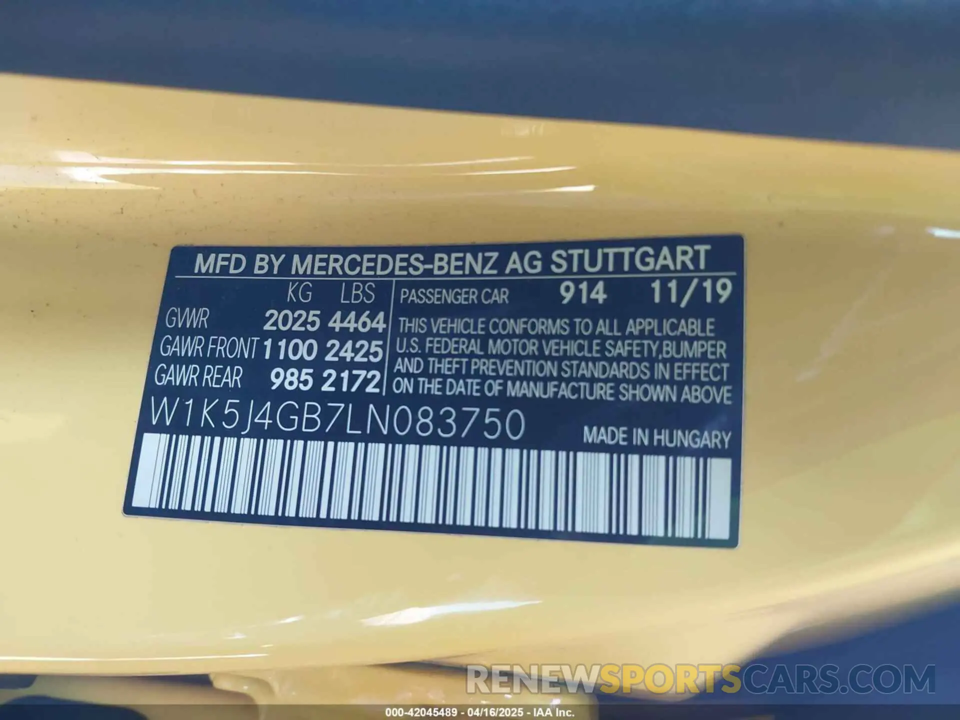 9 Photograph of a damaged car W1K5J4GB7LN083750 MERCEDES-BENZ CLA 250 2020
