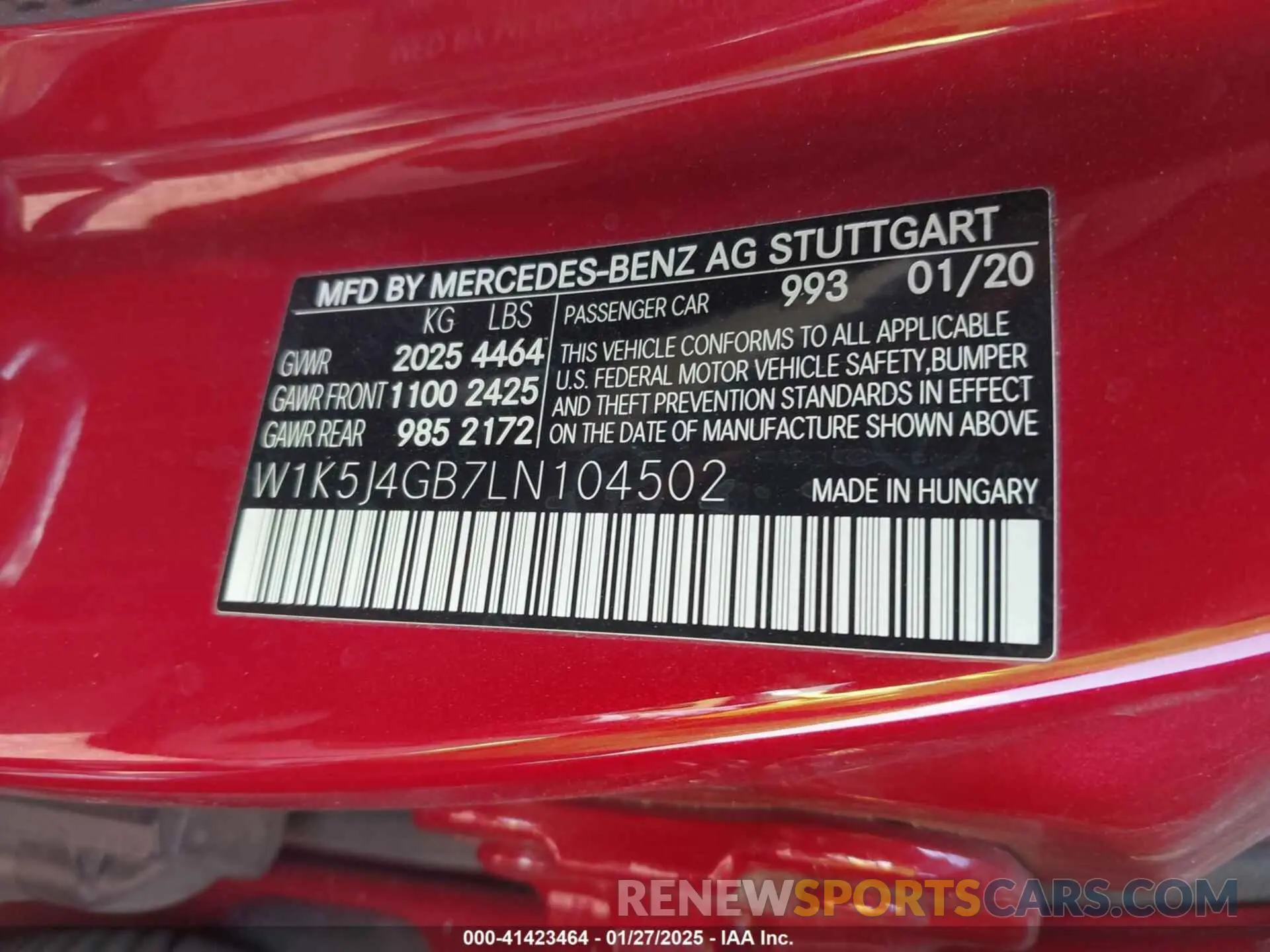 9 Photograph of a damaged car W1K5J4GB7LN104502 MERCEDES-BENZ CLA 250 2020