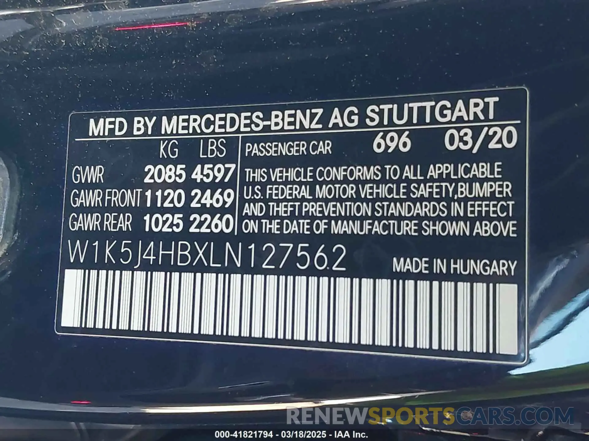 9 Photograph of a damaged car W1K5J4HBXLN127562 MERCEDES-BENZ CLA 250 2020