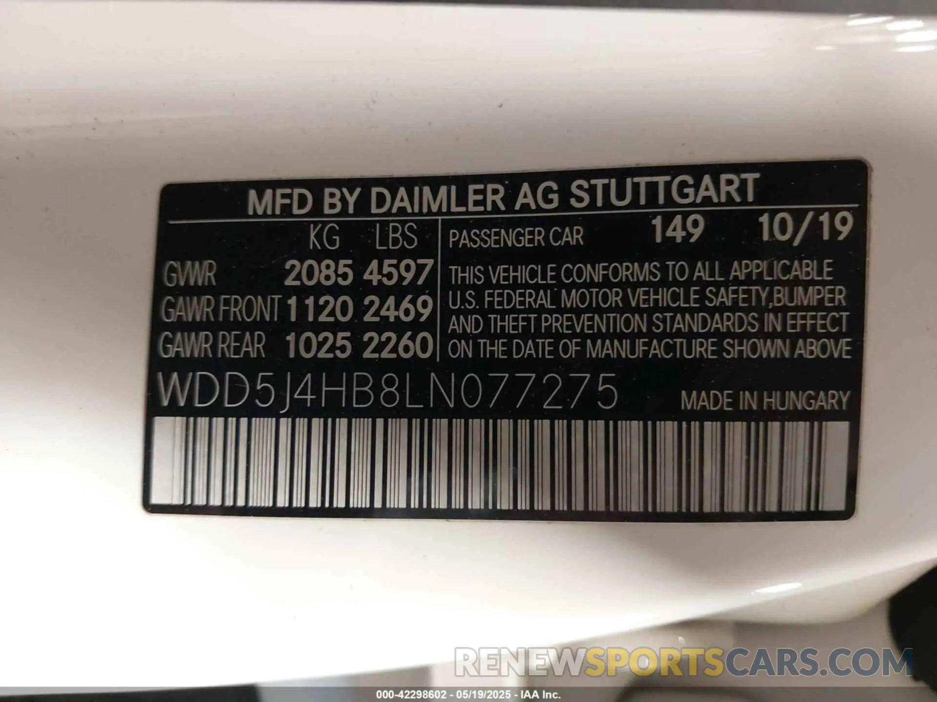 9 Photograph of a damaged car WDD5J4HB8LN077275 MERCEDES-BENZ CLA 250 2020