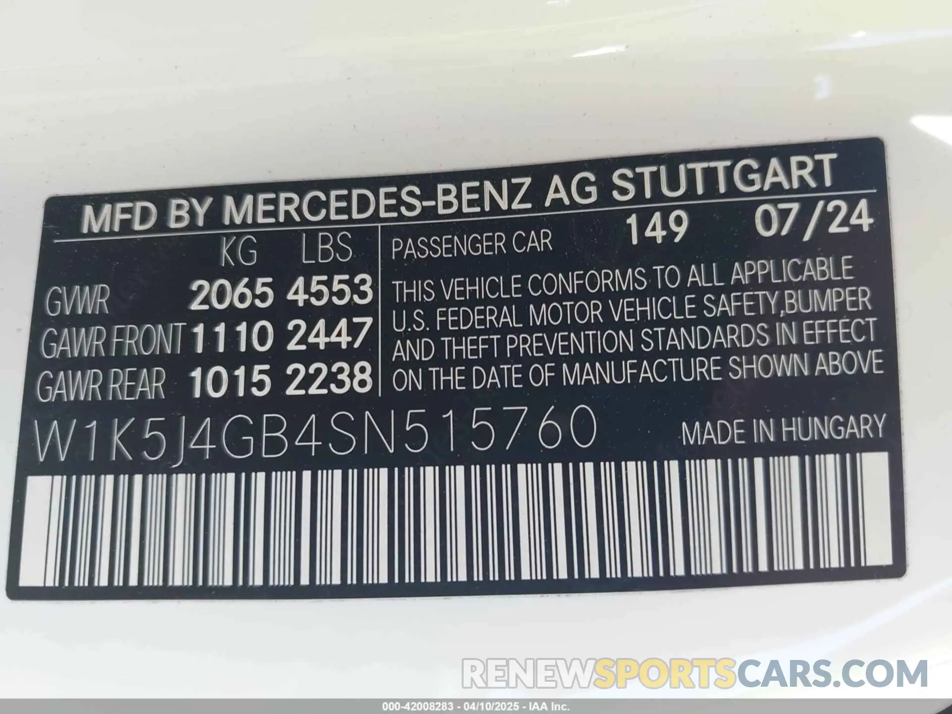 9 Photograph of a damaged car W1K5J4GB4SN515760 MERCEDES-BENZ CLA 250 COUPE 2025