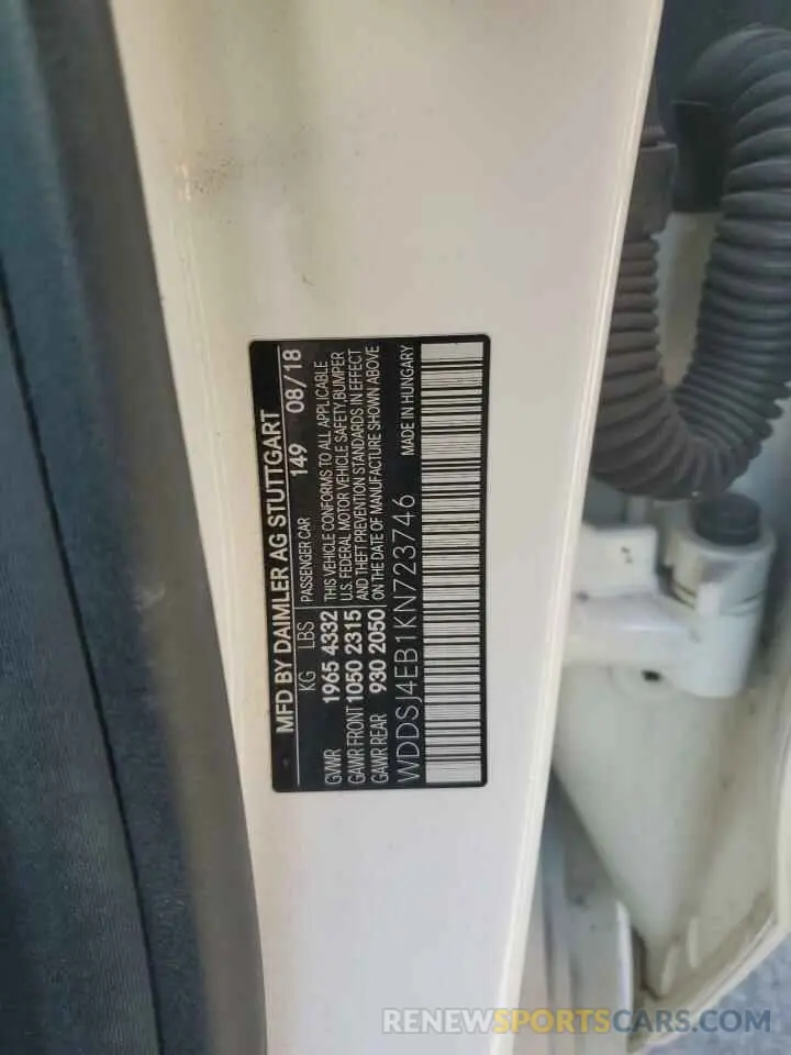 13 Photograph of a damaged car WDDSJ4EB1KN723746 MERCEDES-BENZ CLA-CLASS 2019