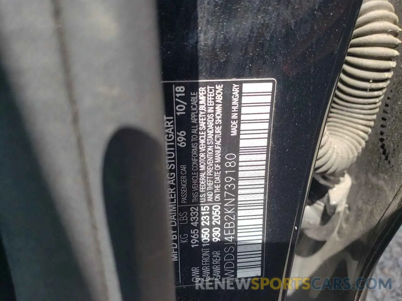 12 Photograph of a damaged car WDDSJ4EB2KN739180 MERCEDES-BENZ CLA-CLASS 2019
