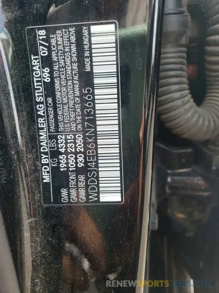 13 Photograph of a damaged car WDDSJ4EB6KN713665 MERCEDES-BENZ CLA-CLASS 2019