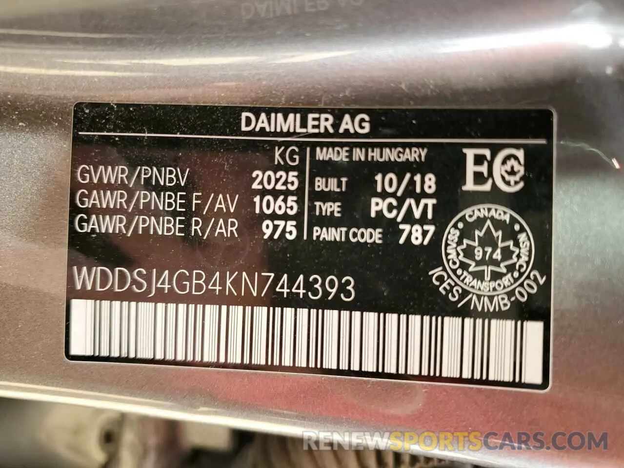 12 Photograph of a damaged car WDDSJ4GB4KN744393 MERCEDES-BENZ CLA-CLASS 2019