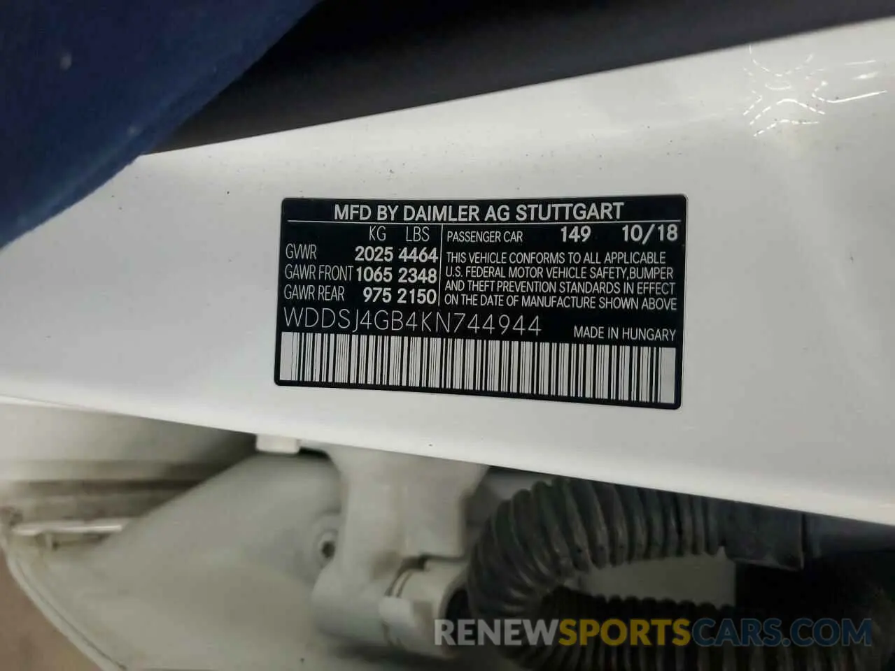 12 Photograph of a damaged car WDDSJ4GB4KN744944 MERCEDES-BENZ CLA-CLASS 2019