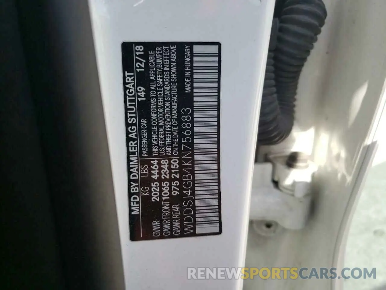 12 Photograph of a damaged car WDDSJ4GB4KN756883 MERCEDES-BENZ CLA-CLASS 2019