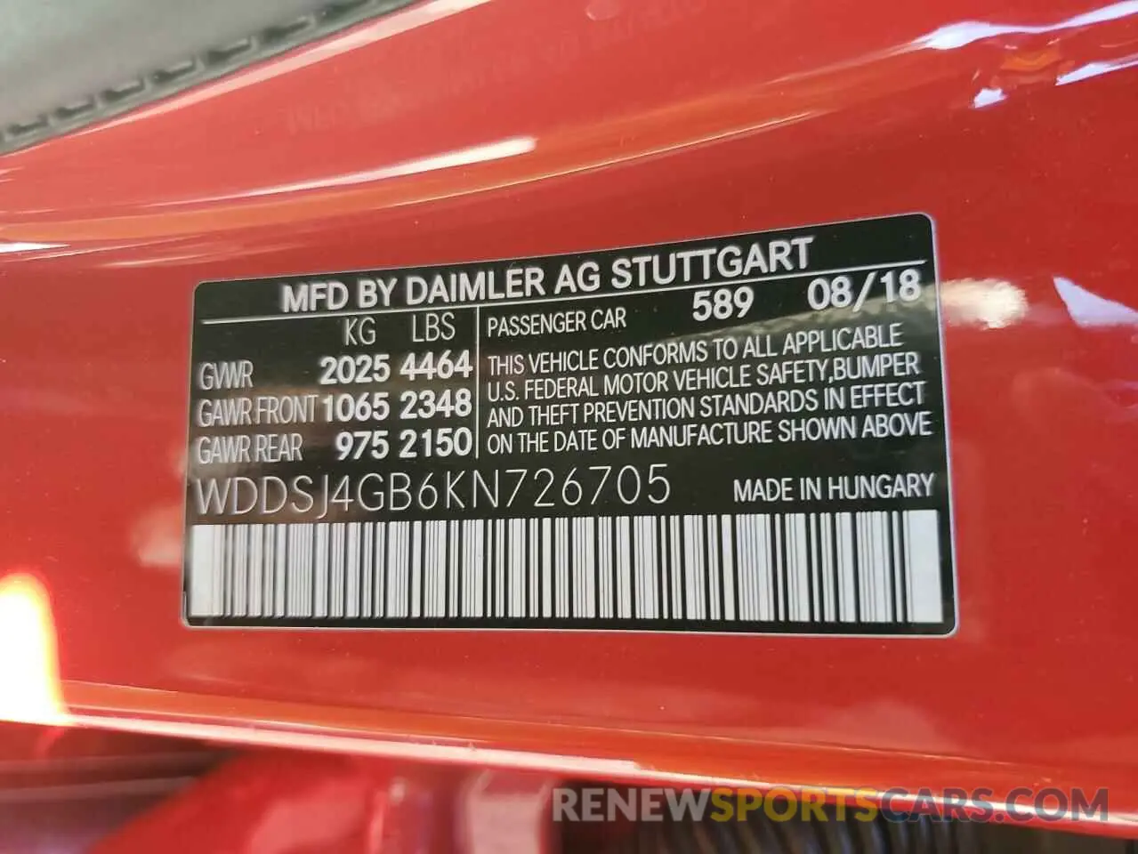 12 Photograph of a damaged car WDDSJ4GB6KN726705 MERCEDES-BENZ CLA-CLASS 2019