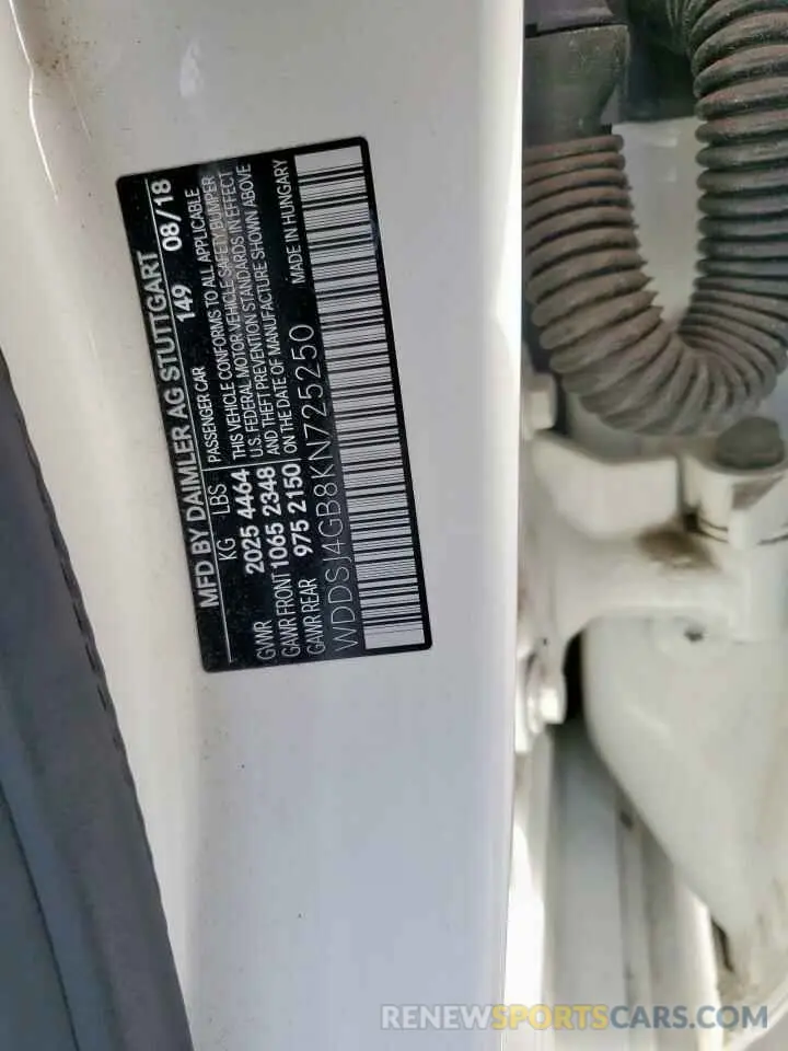 12 Photograph of a damaged car WDDSJ4GB8KN725250 MERCEDES-BENZ CLA-CLASS 2019
