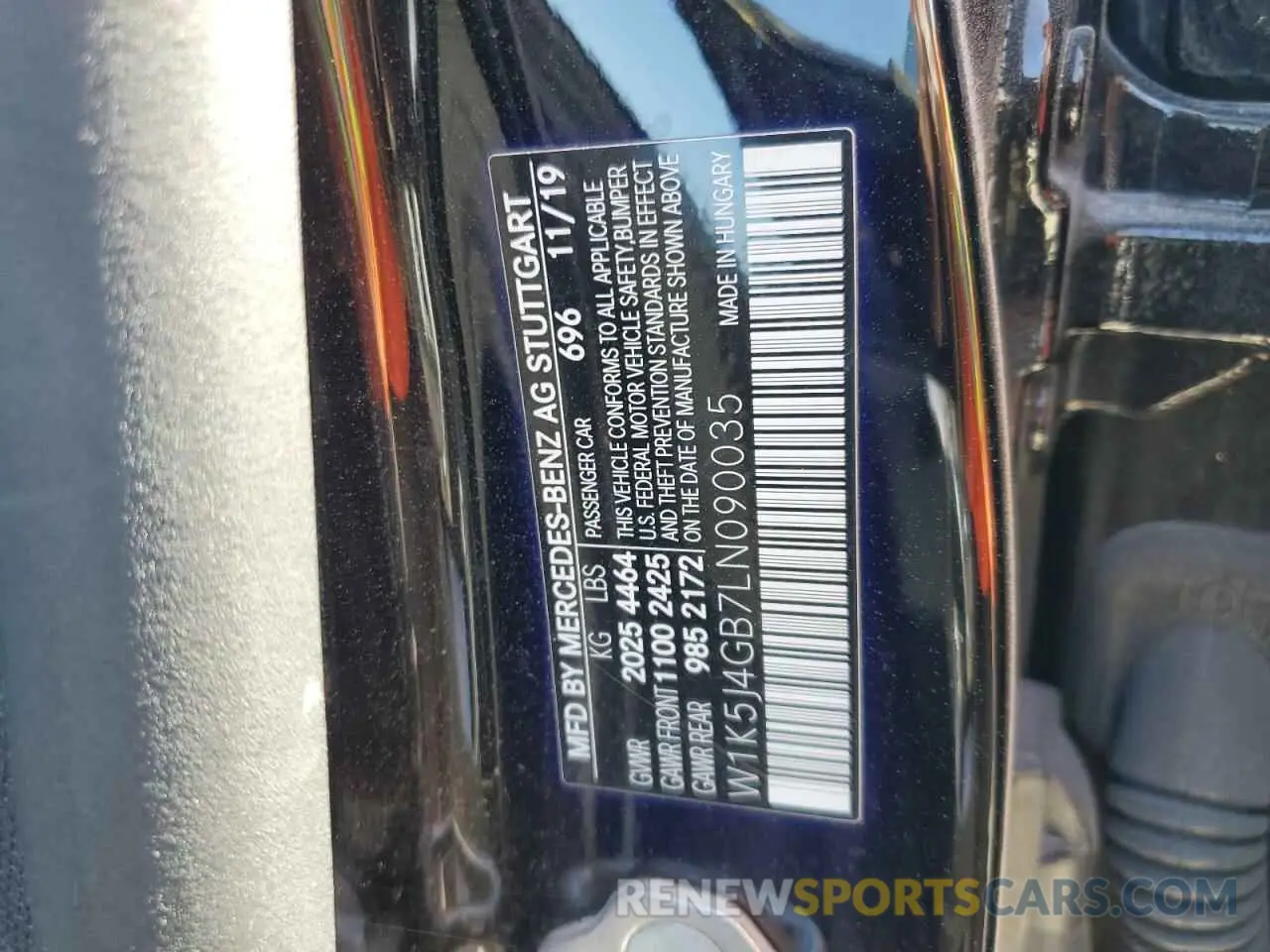 13 Photograph of a damaged car W1K5J4GB7LN090035 MERCEDES-BENZ CLA-CLASS 2020