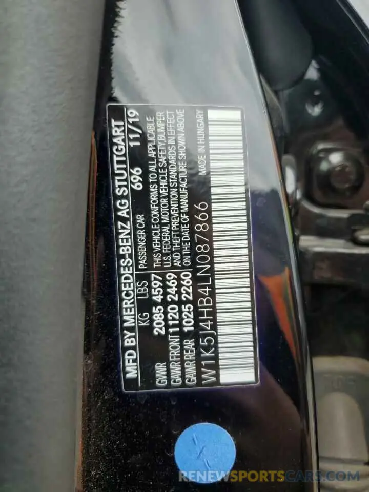 12 Photograph of a damaged car W1K5J4HB4LN087866 MERCEDES-BENZ CLA-CLASS 2020