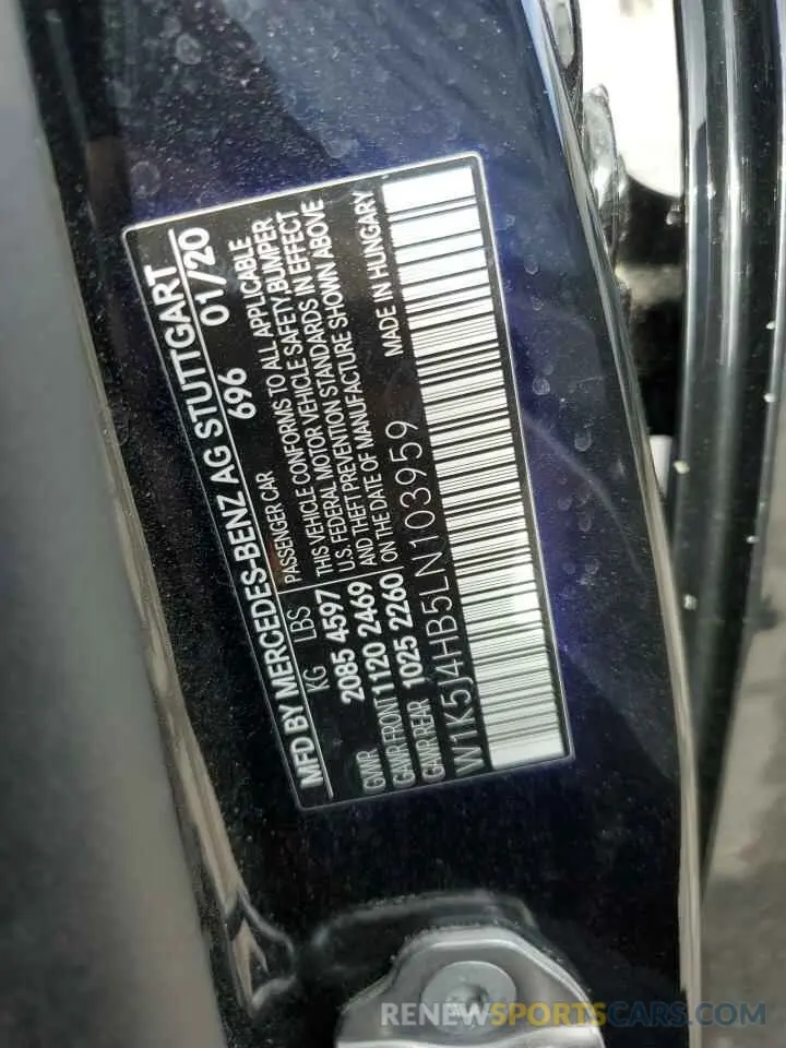 12 Photograph of a damaged car W1K5J4HB5LN103959 MERCEDES-BENZ CLA-CLASS 2020